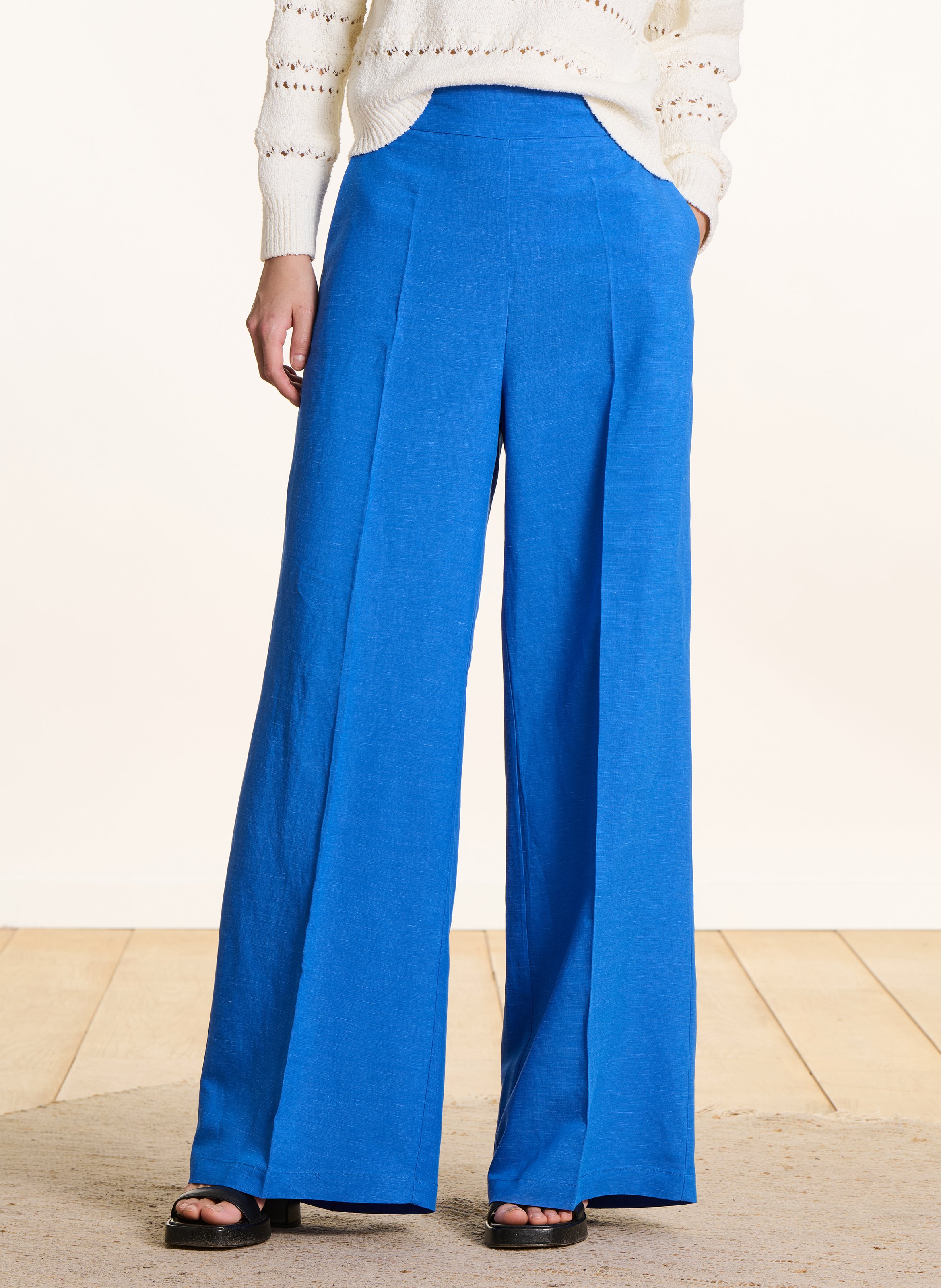 Pantalon large taille haute uni LA FEE MARABOUTEE