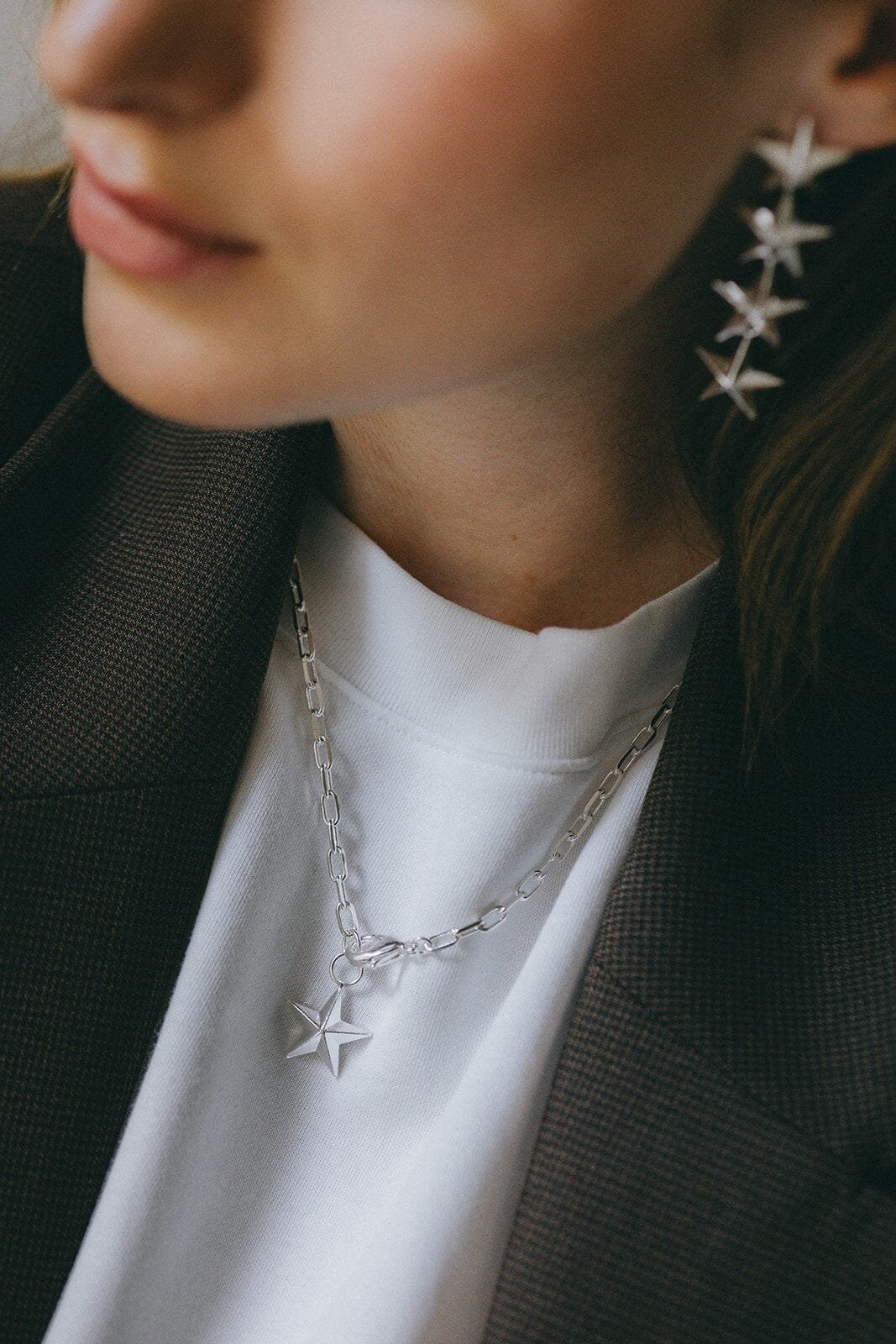 Maxi gold-plated star necklace MONSIEUR SIMONE Silver