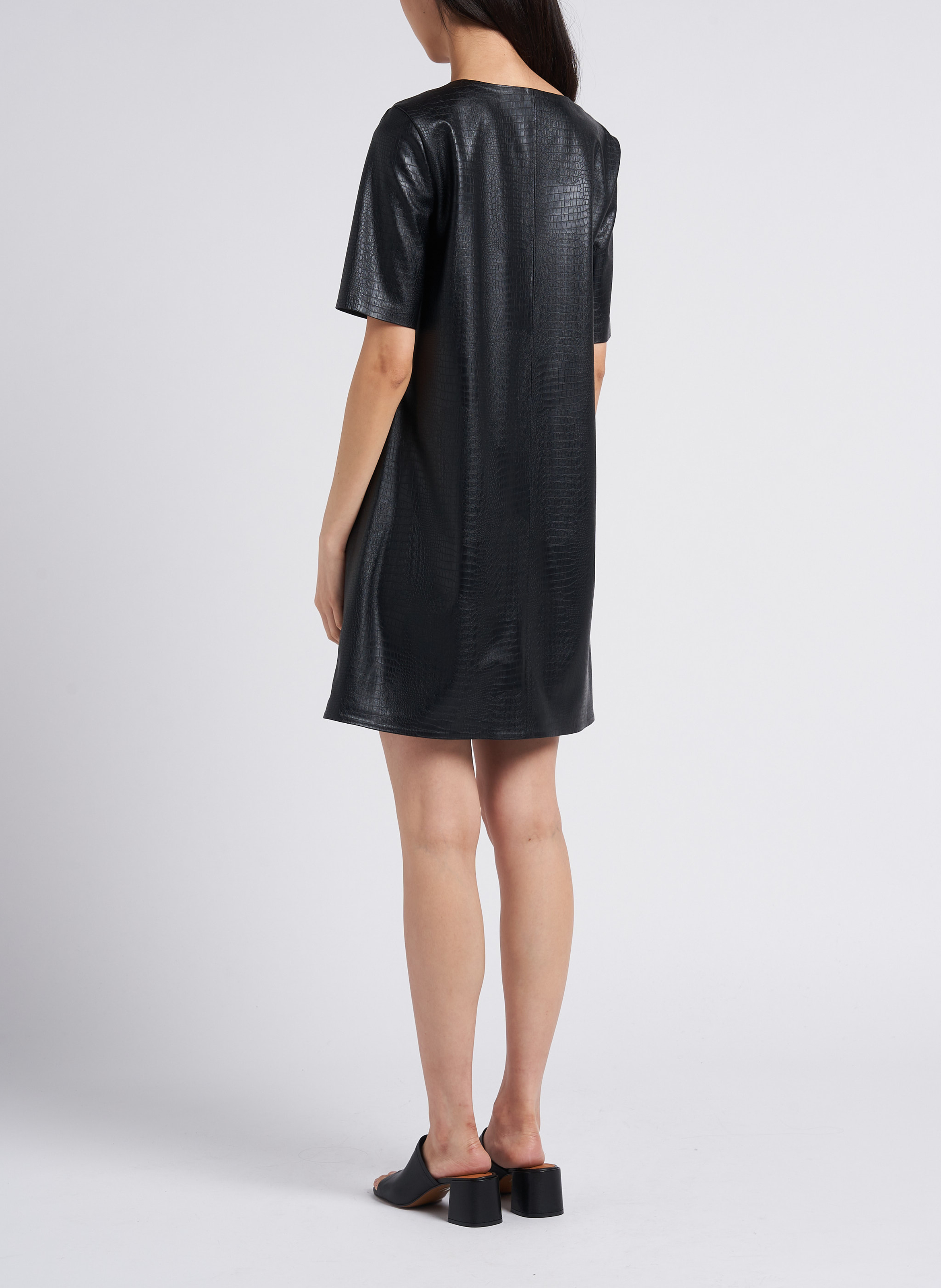 Gerade geschnittenes Kurzkleid in Kroko-Optik MAX MARA LEISURE Schwarz