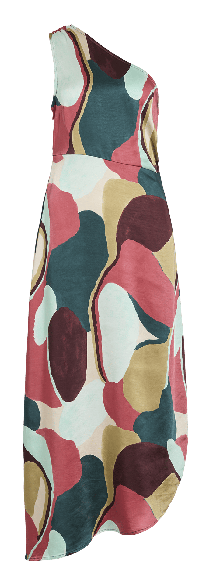 Robe longue imprimée asymétrique VILA Rouge