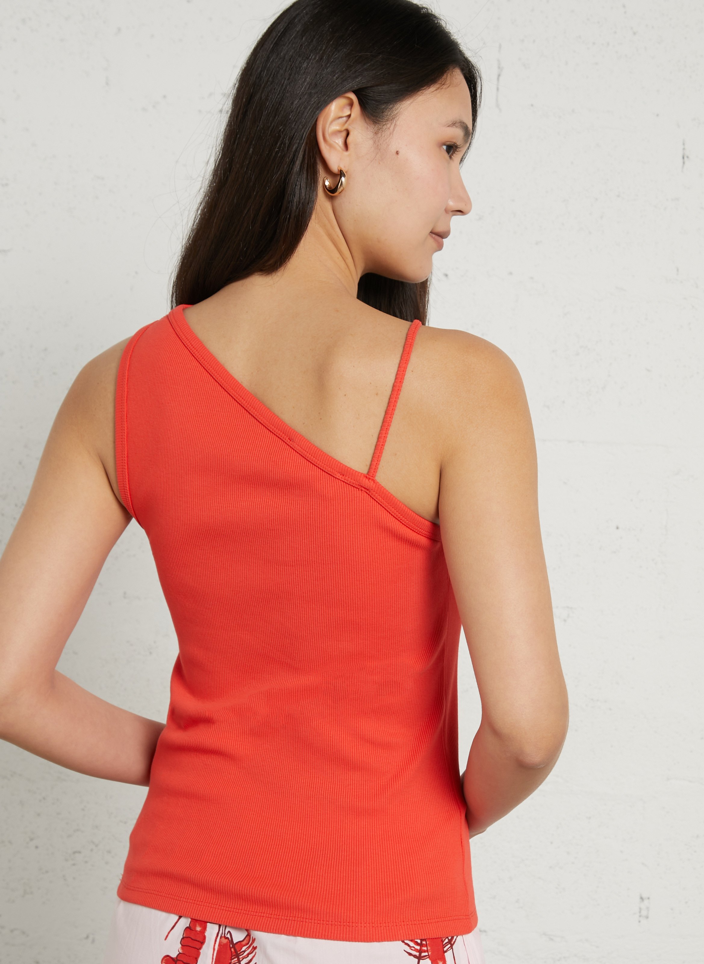 Fitted top in blended organic cotton FABIENNE CHAPOT Red