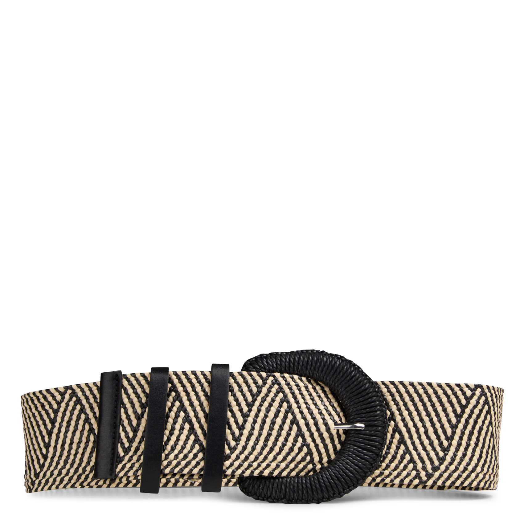 Wide printed belt with buckle LA FEE MARABOUTEE Black