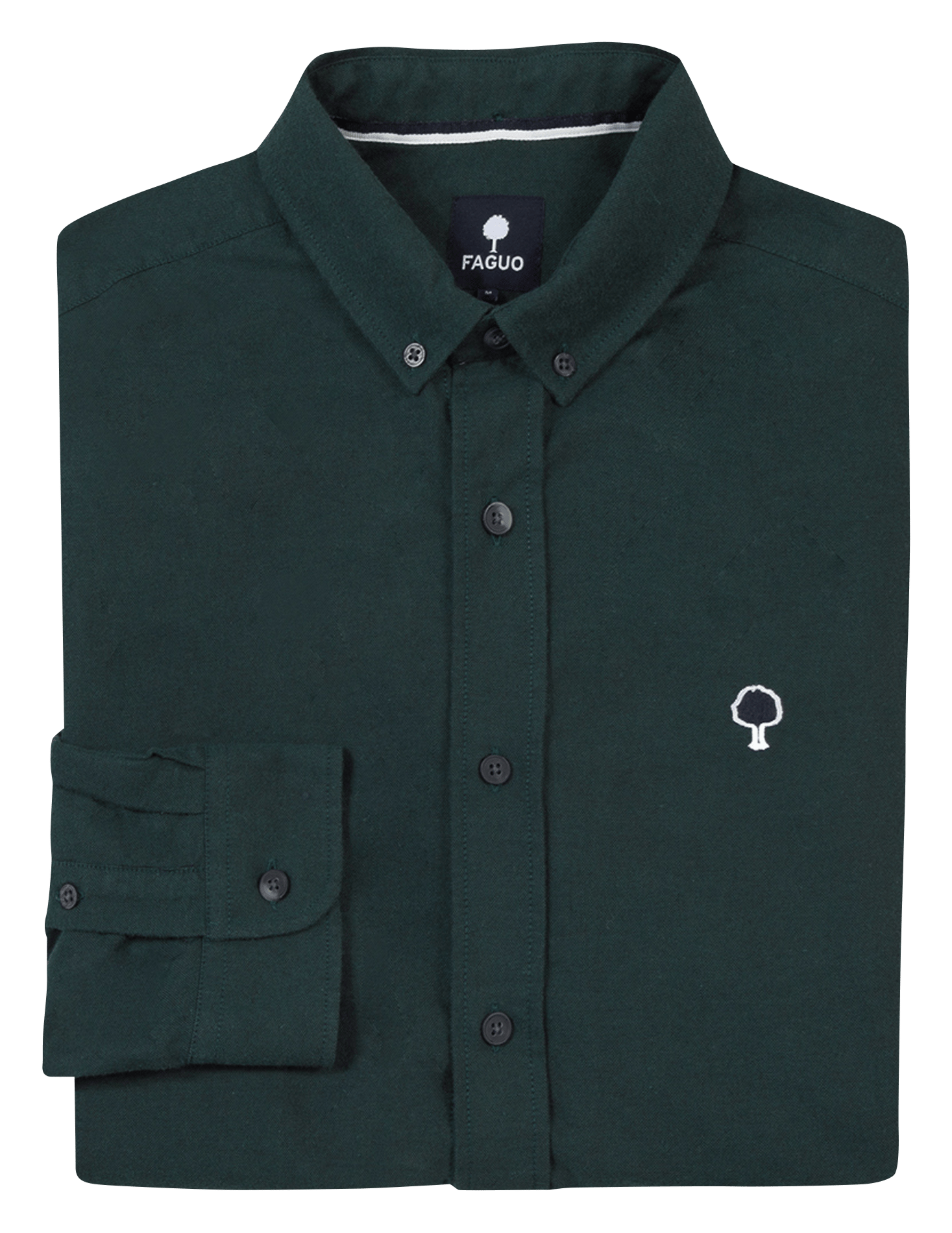 Chemise droite col classique en coton | Vert FAGUO Homme