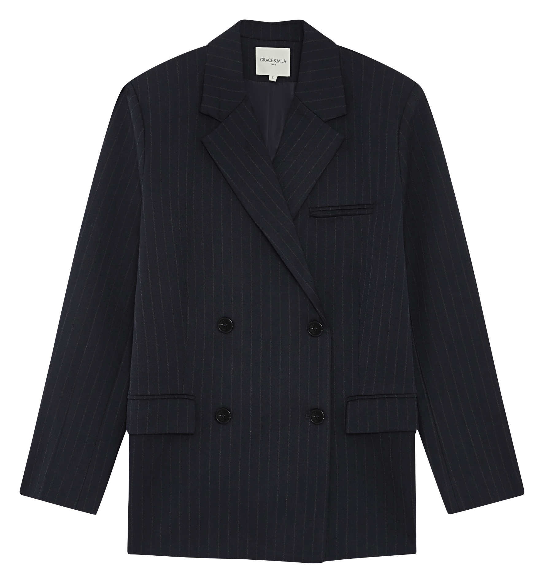 Veste ample col tailleur GRACE ET MILA Bleu