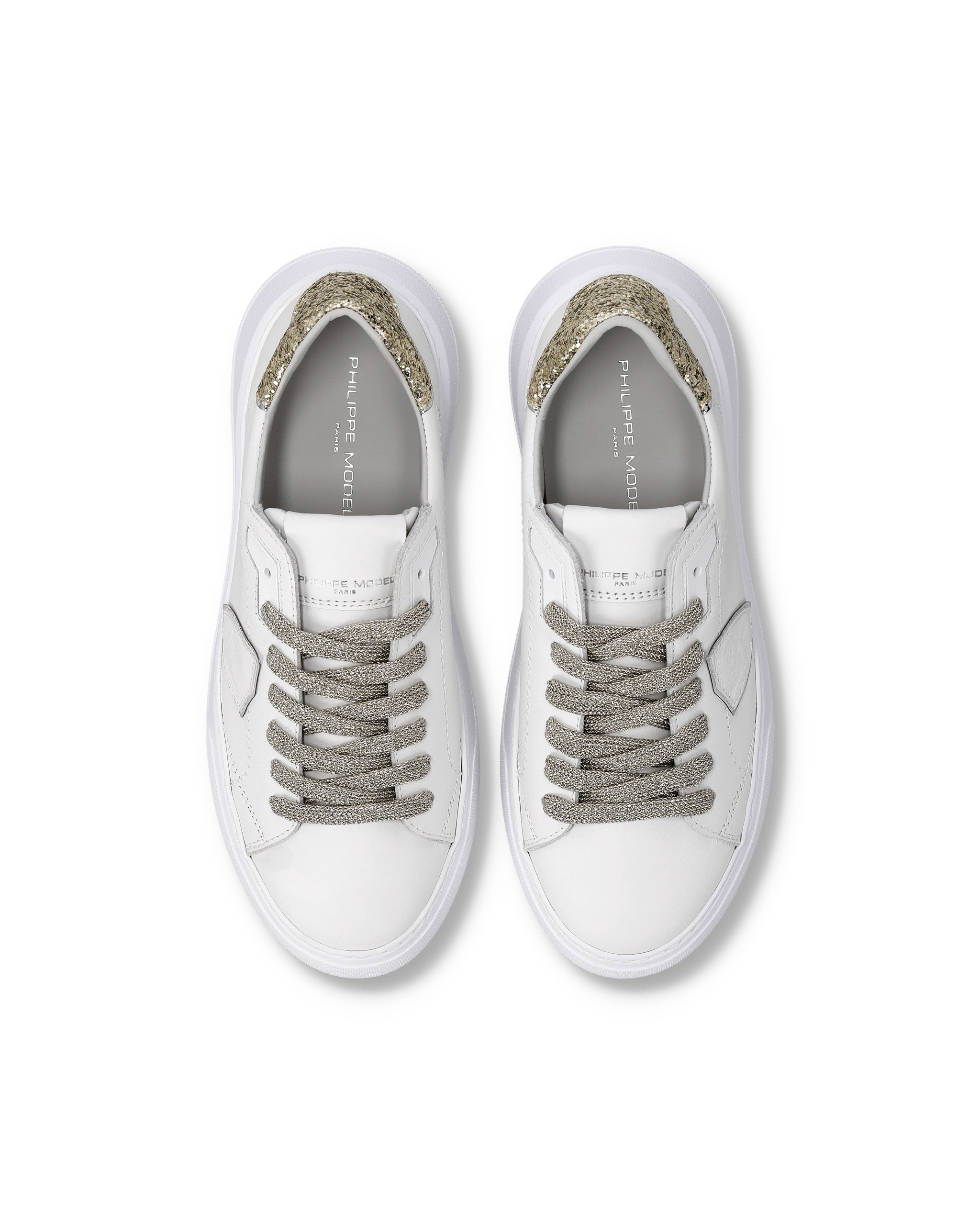 Tennis Temple Sneakers. PHILIPPE MODEL Golden