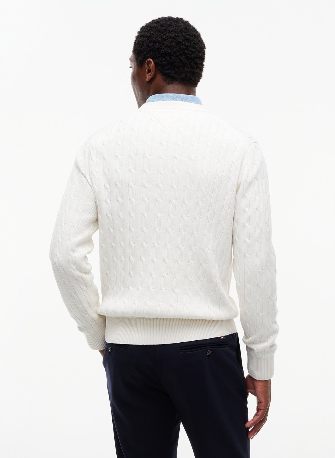 Straight organic cotton round-neck sweater TOMMY HILFIGER Gelb