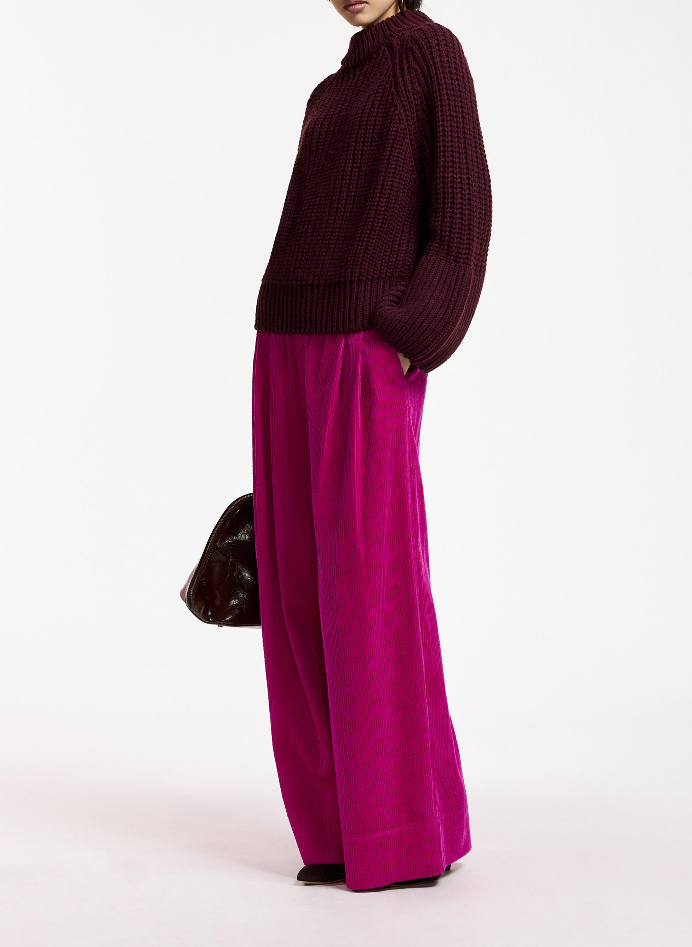Wijde, katoenen broek ESSENTIEL ANTWERP Roze
