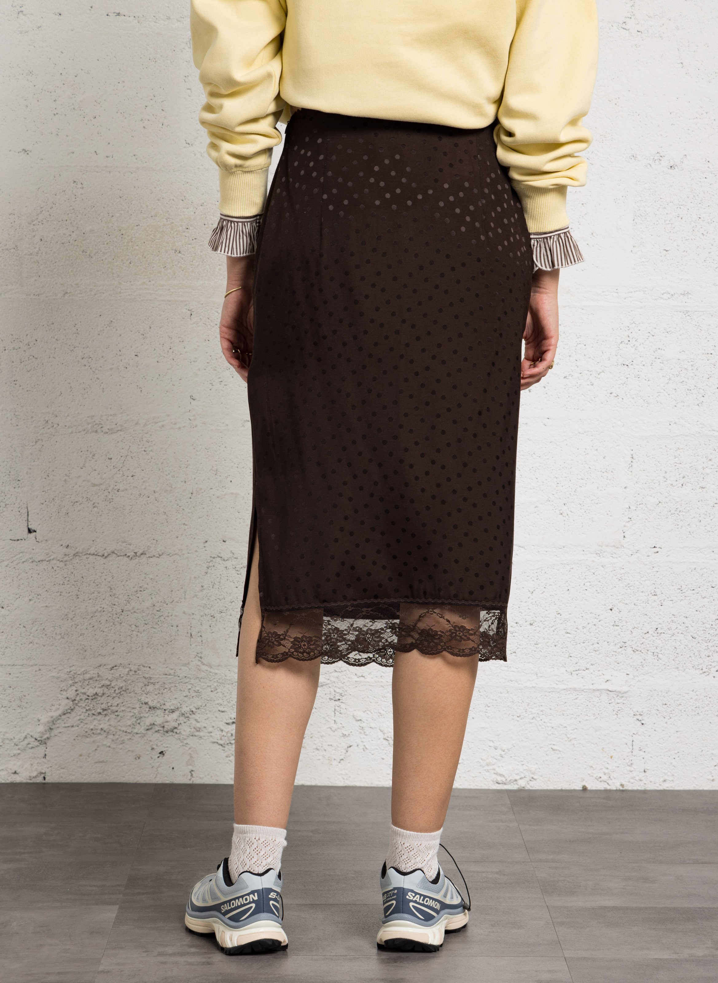Printed midi skirt DES PETITS HAUTS Brown