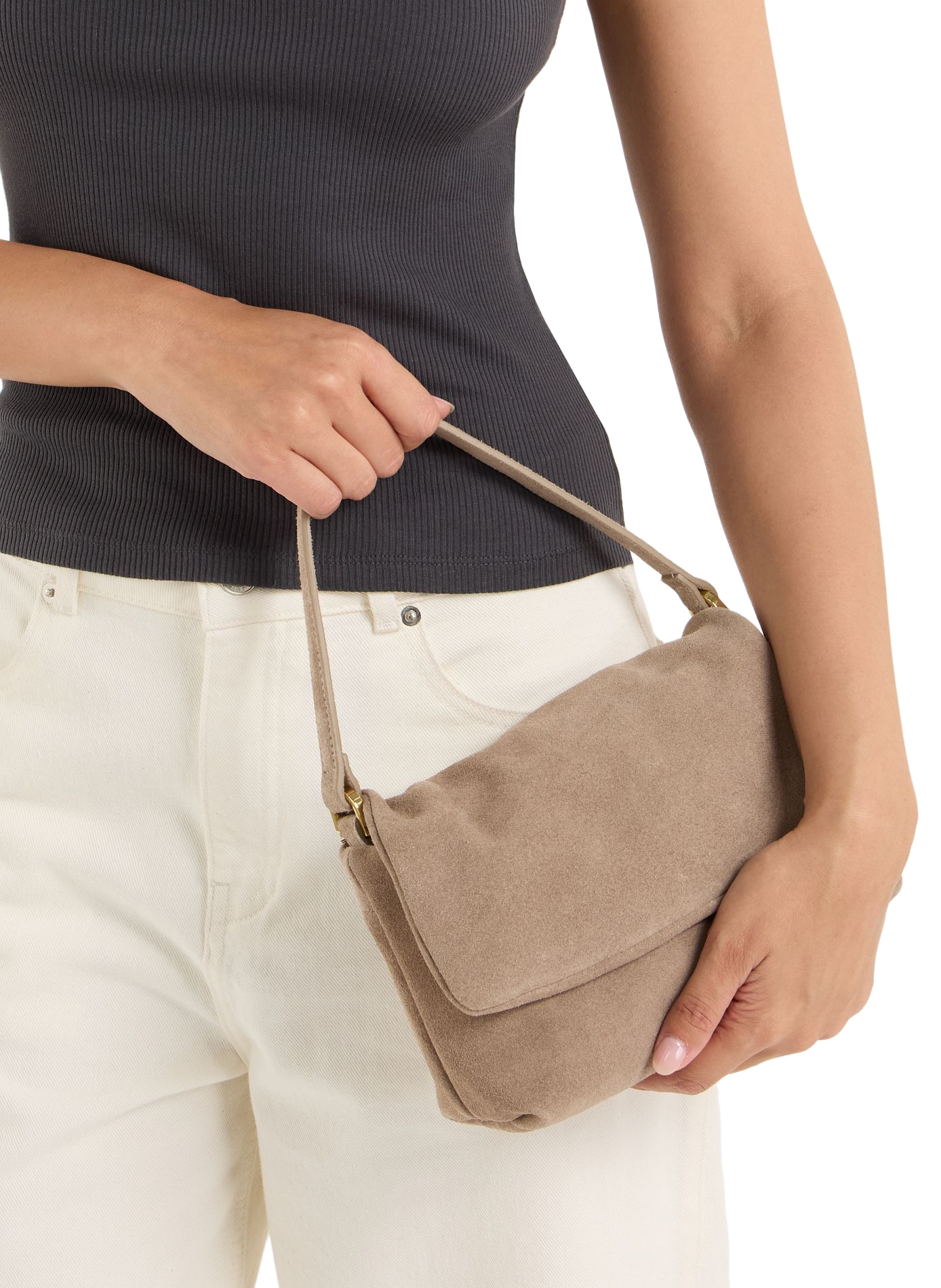 Iloise XS suede leather handbag SAISON 1865 Grey