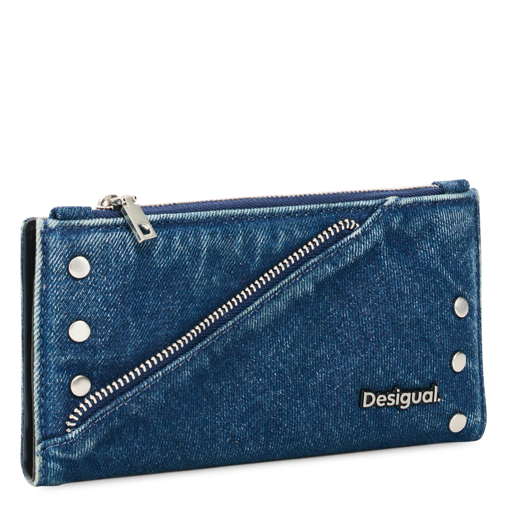 Portefeuille en denim de coton DESIGUAL Bleu