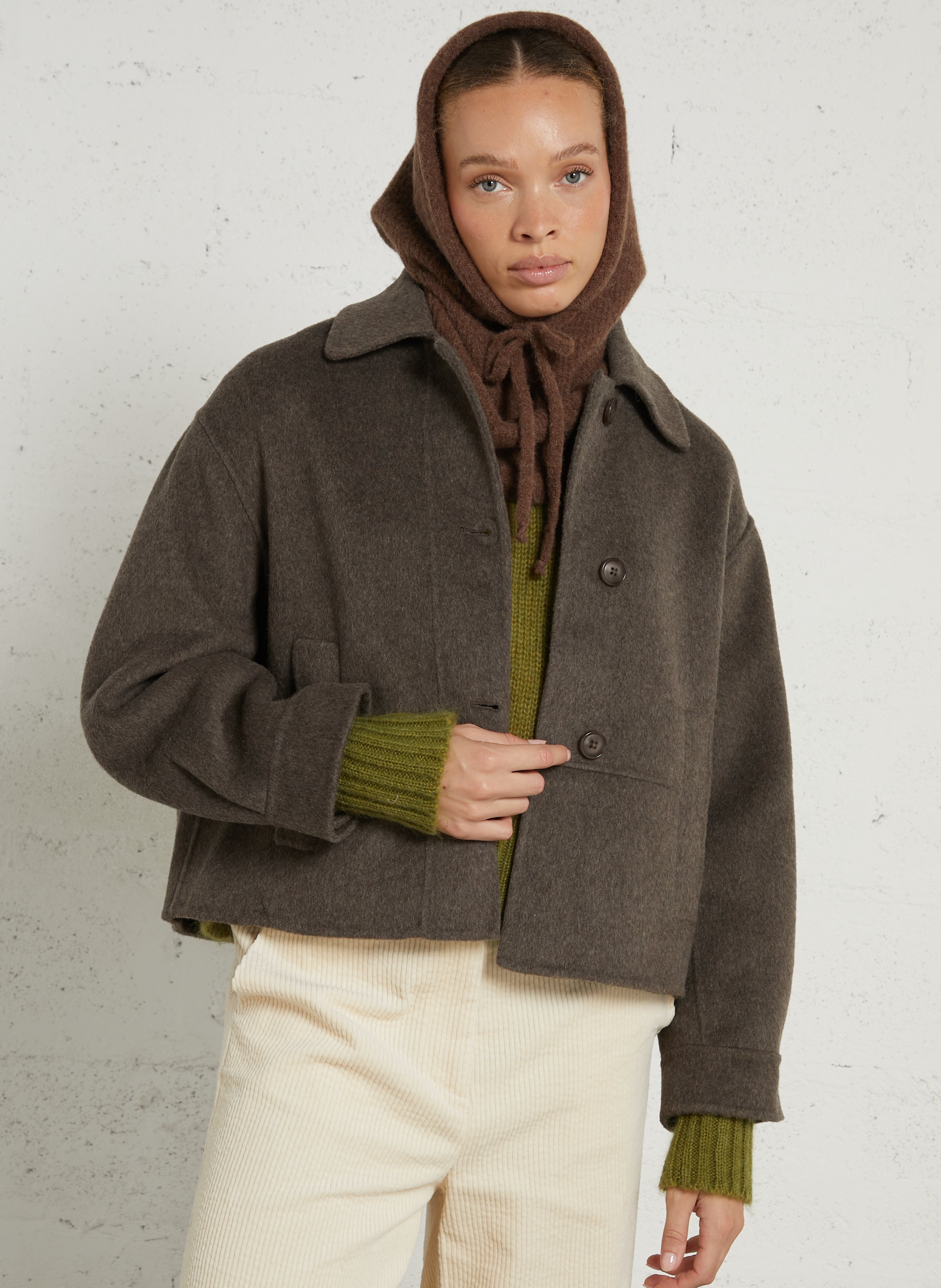Jacke aus Wollmix JC SOPHIE Braun