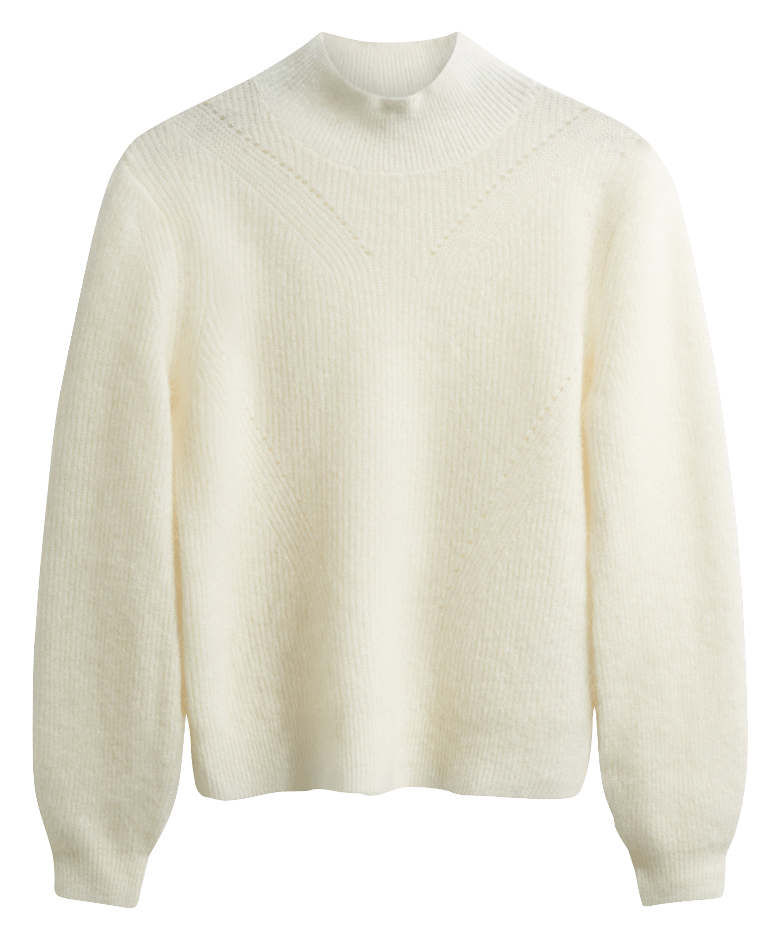 Gerade geschnittener einfarbiger Wollmix-Pullover PABLO Beige
