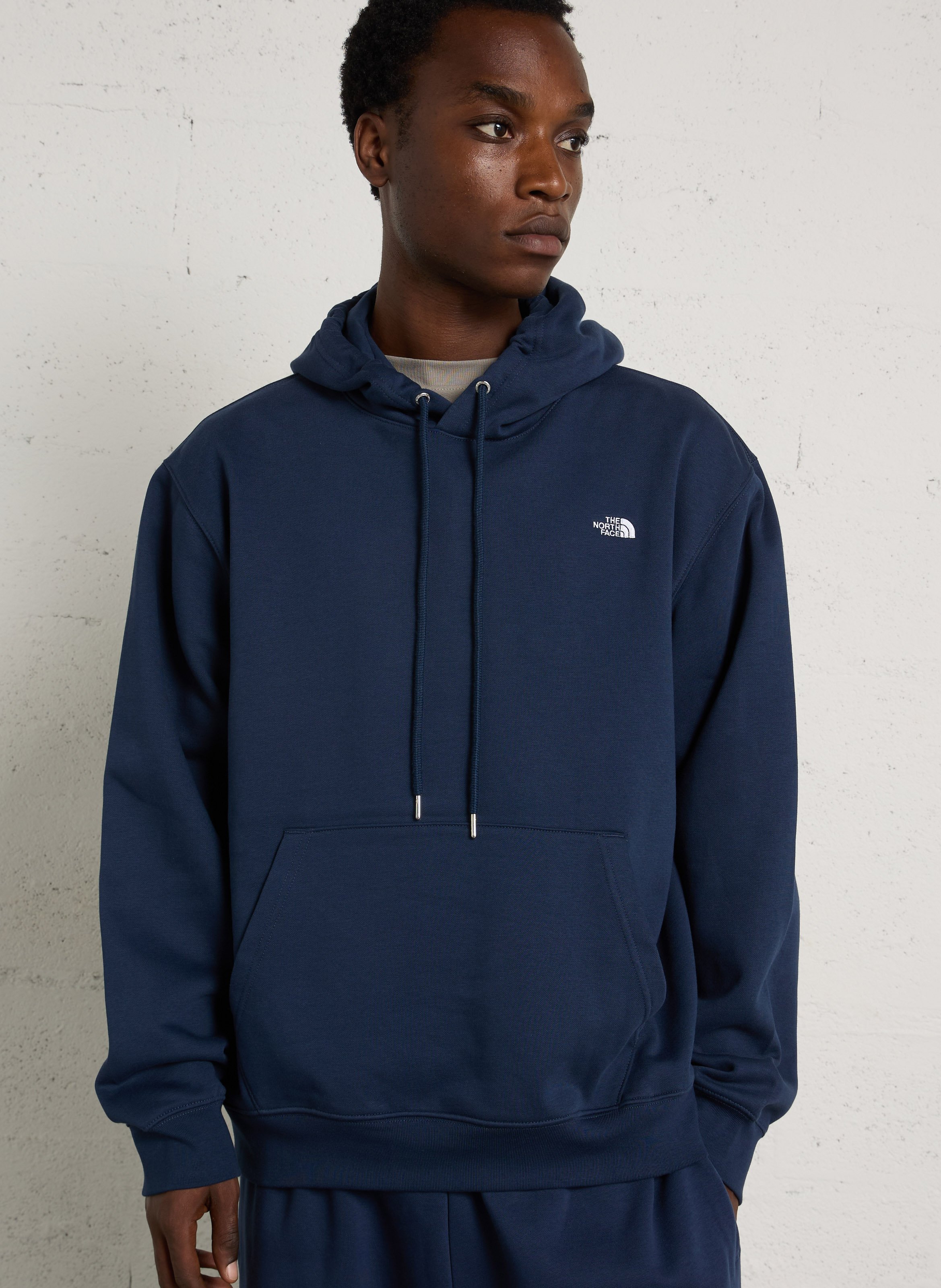 Straight cotton-blend hoodie THE NORTH FACE Blue