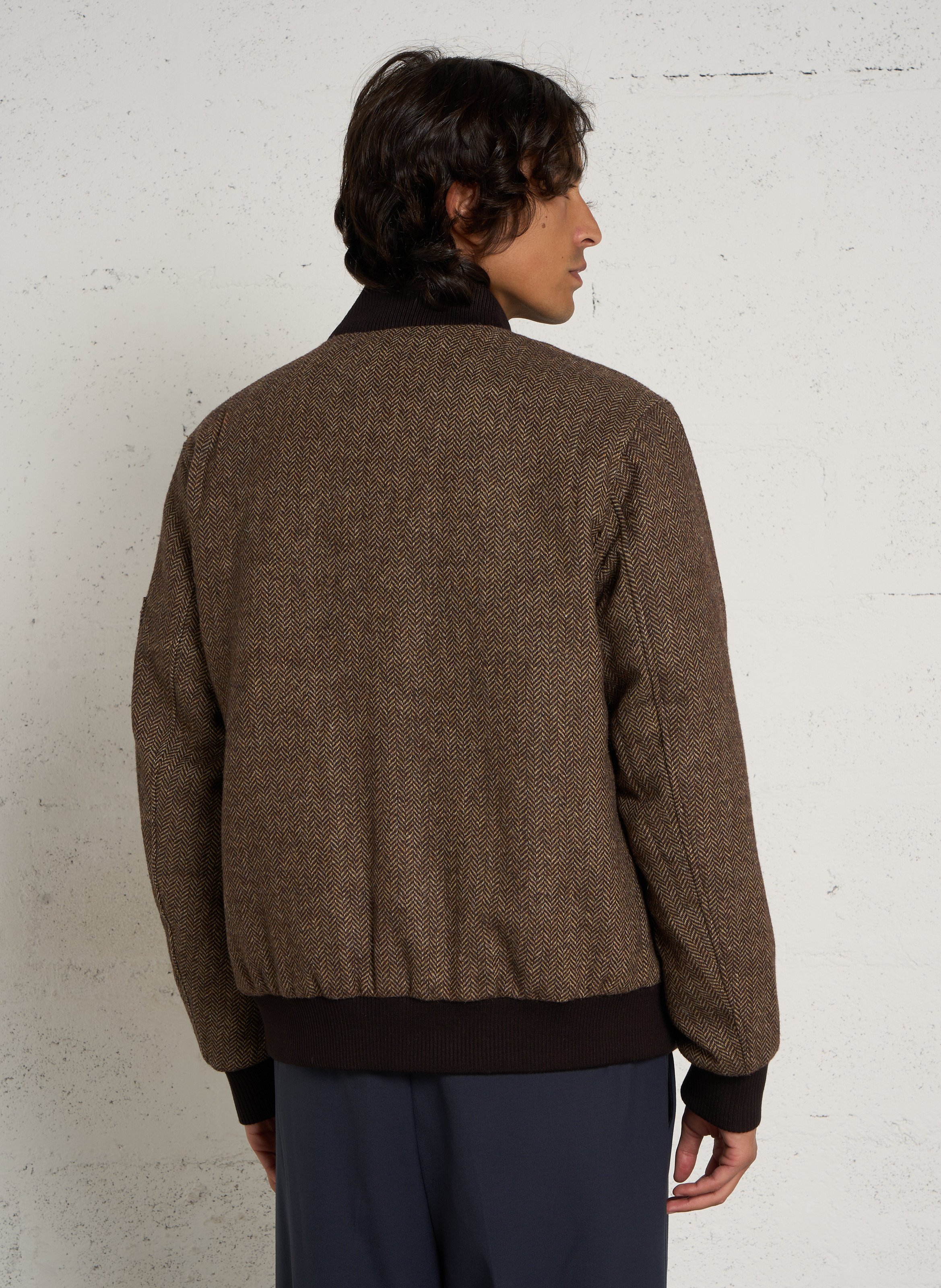 Blouson col montant à chevrons BOMBERS ORIGINAL Marron