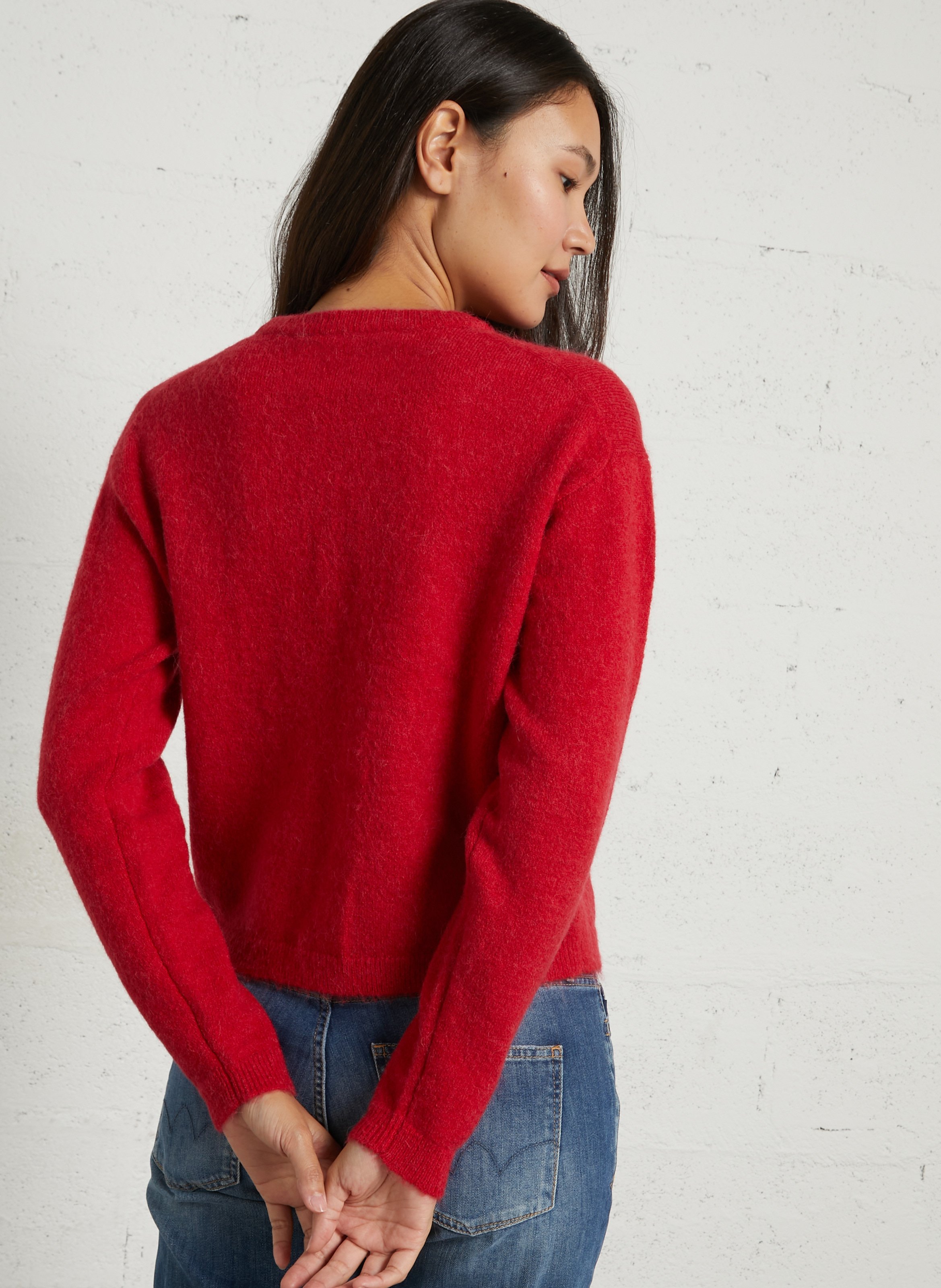 Weiter Pullover mit Rundhalsausschnitt LEON & HARPER Rot
