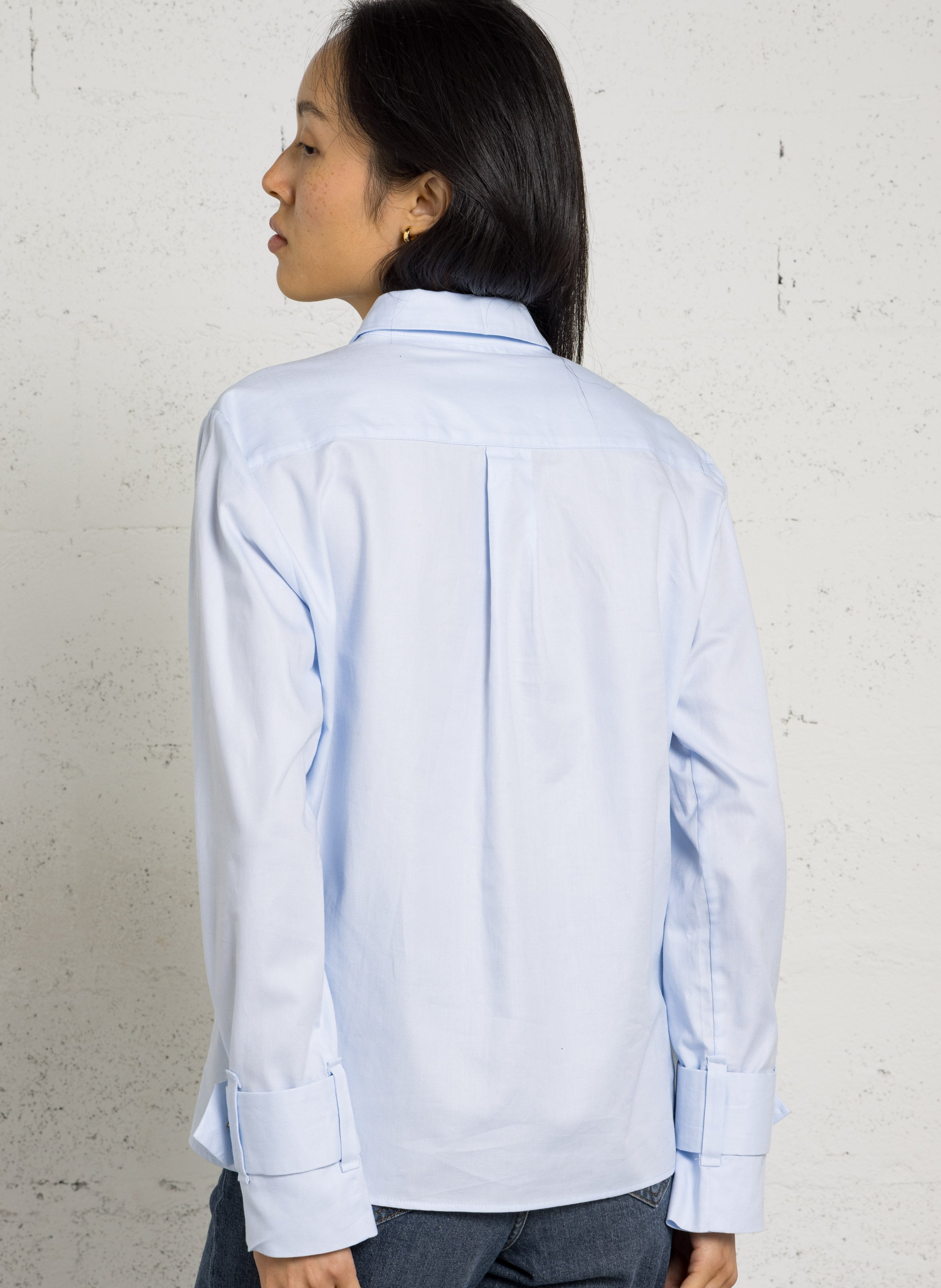 Straight cotton shirt MAISON 123 Blue