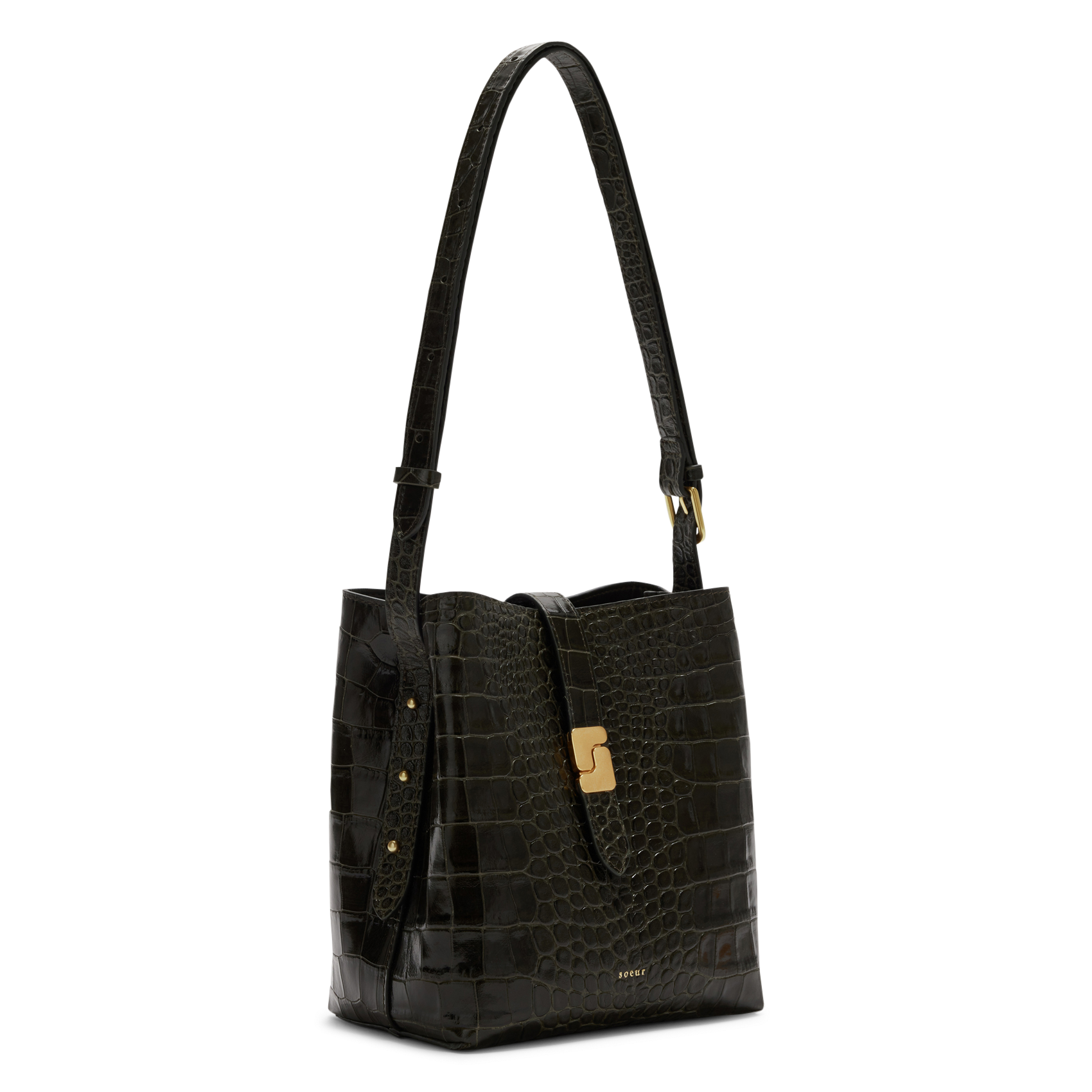 Leather shoulder bag SOEUR Green