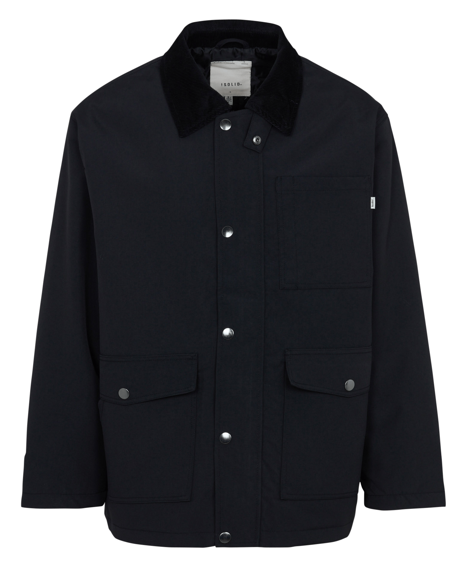 Straight jacket with a corduroy collar SOLID Black
