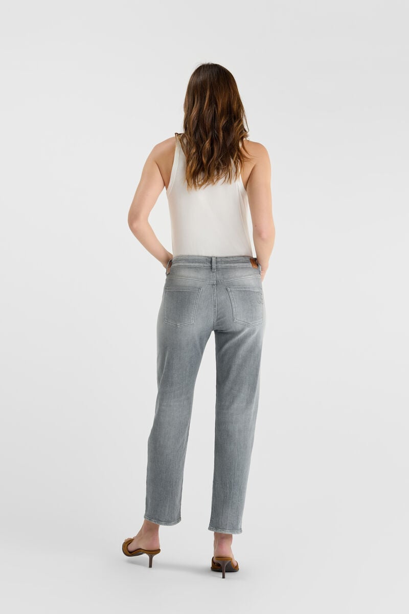 High-waisted straight-leg zip jeans LE TEMPS DES CERISES Grey