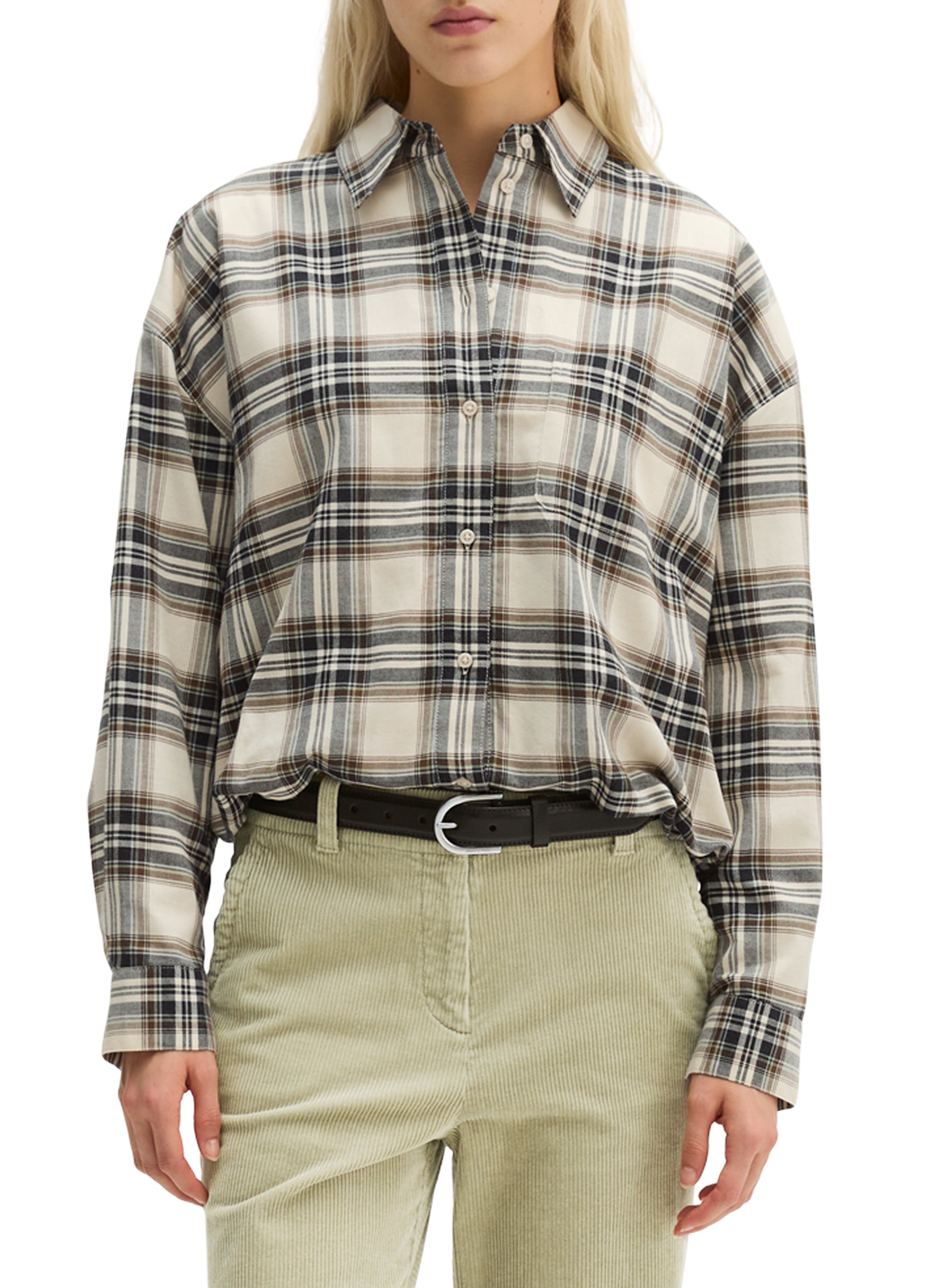 Straight checked cotton shirt MARC O'POLO White
