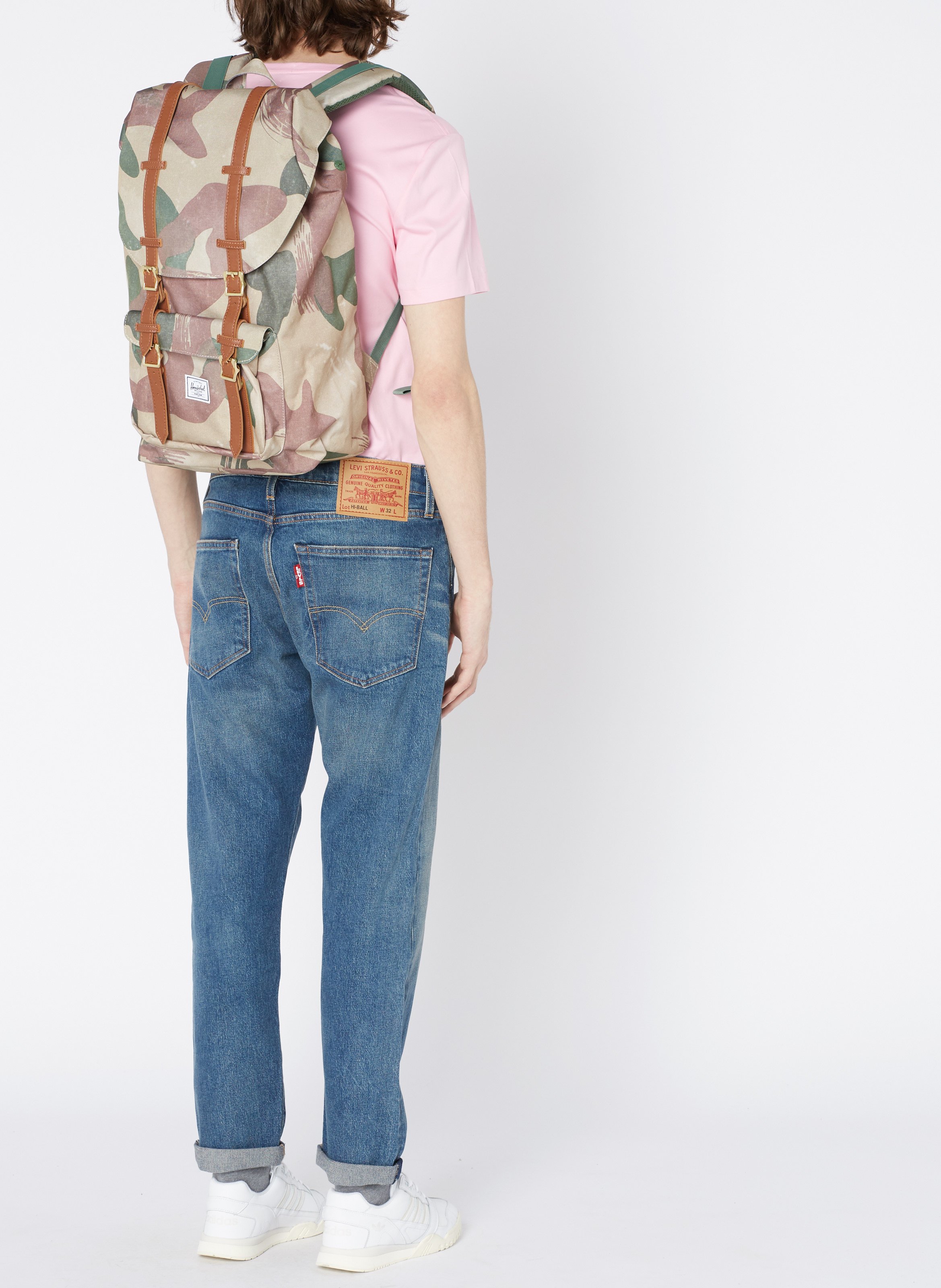 Round-neck slim-fit pima cotton T-shirt with Pony Player Pink