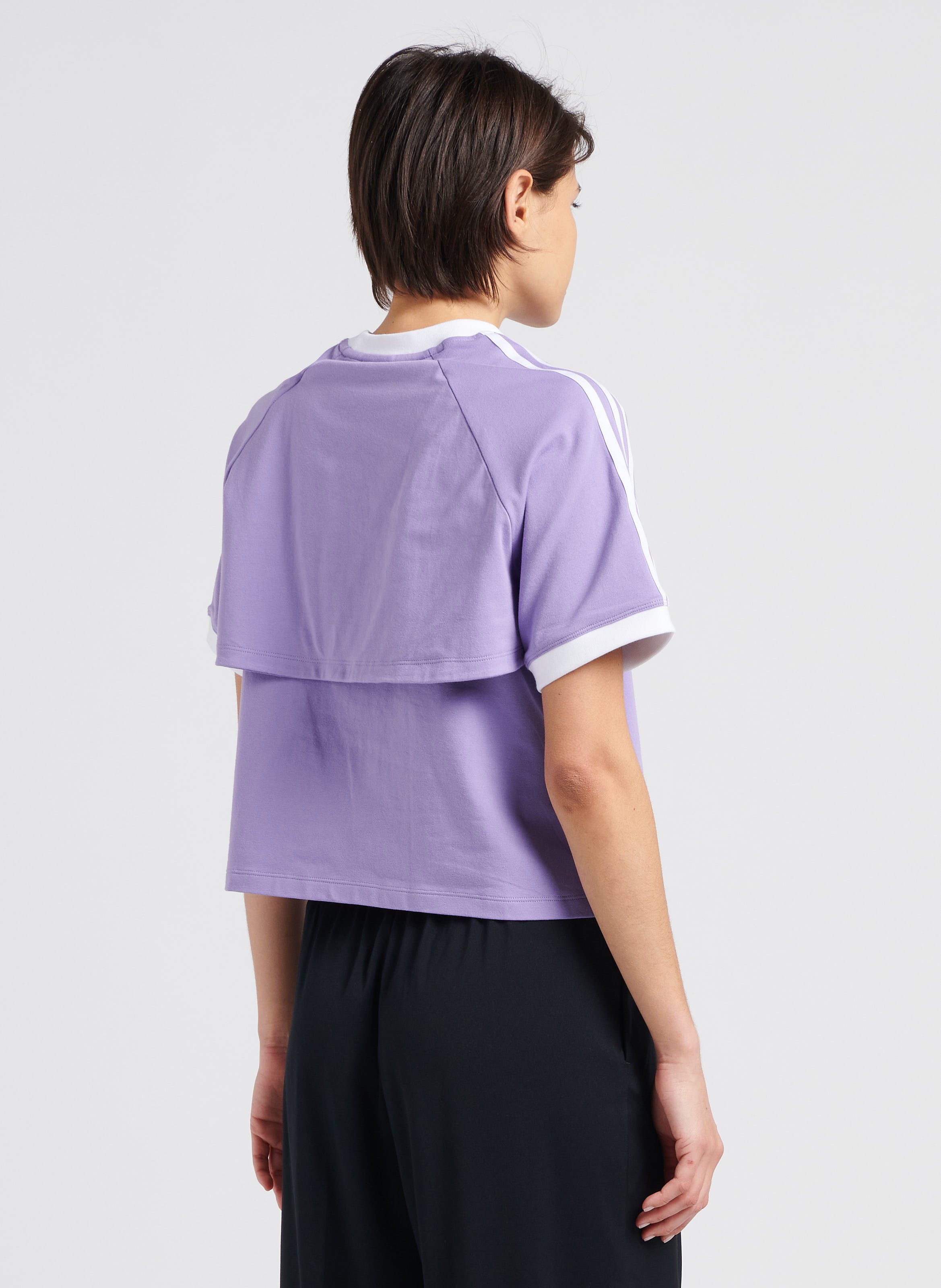 Tee shirt 2 en 1 en coton  ADIDAS Violet