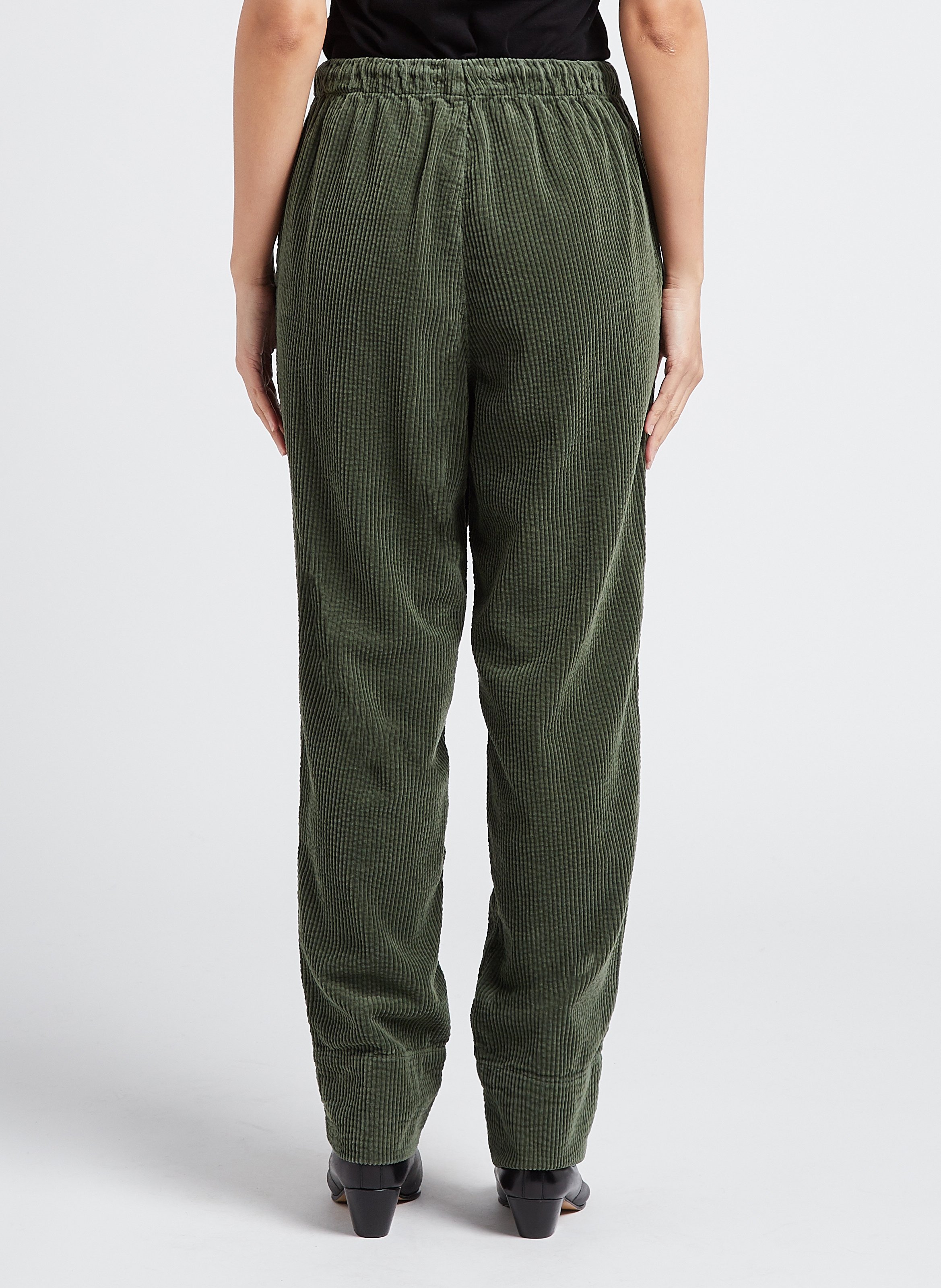 Pantalon droit en velours côtelé ACQUAVERDE Vert