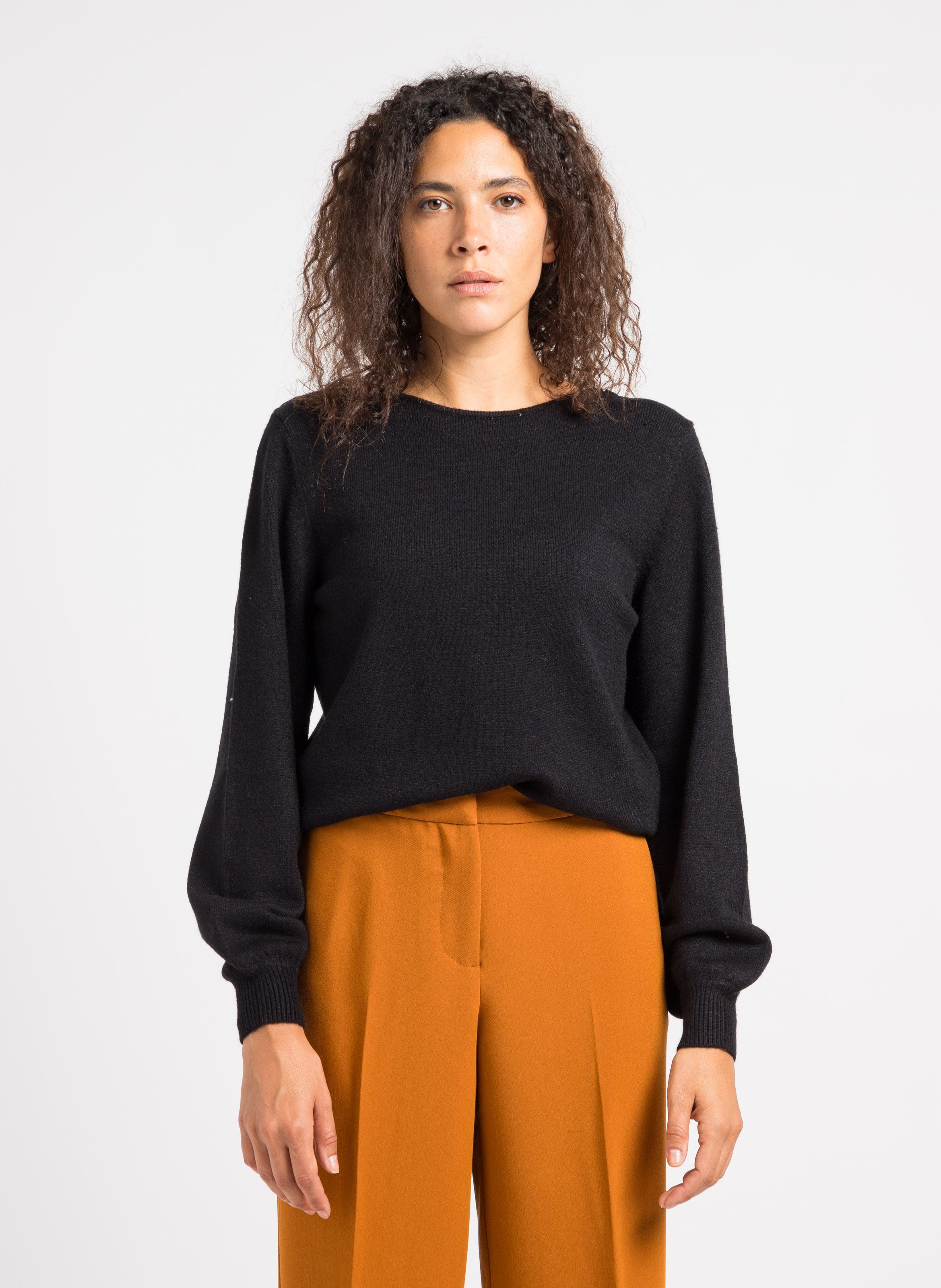 Pull Col Rond En Maille M lang e Ril Black Vila Femme Place