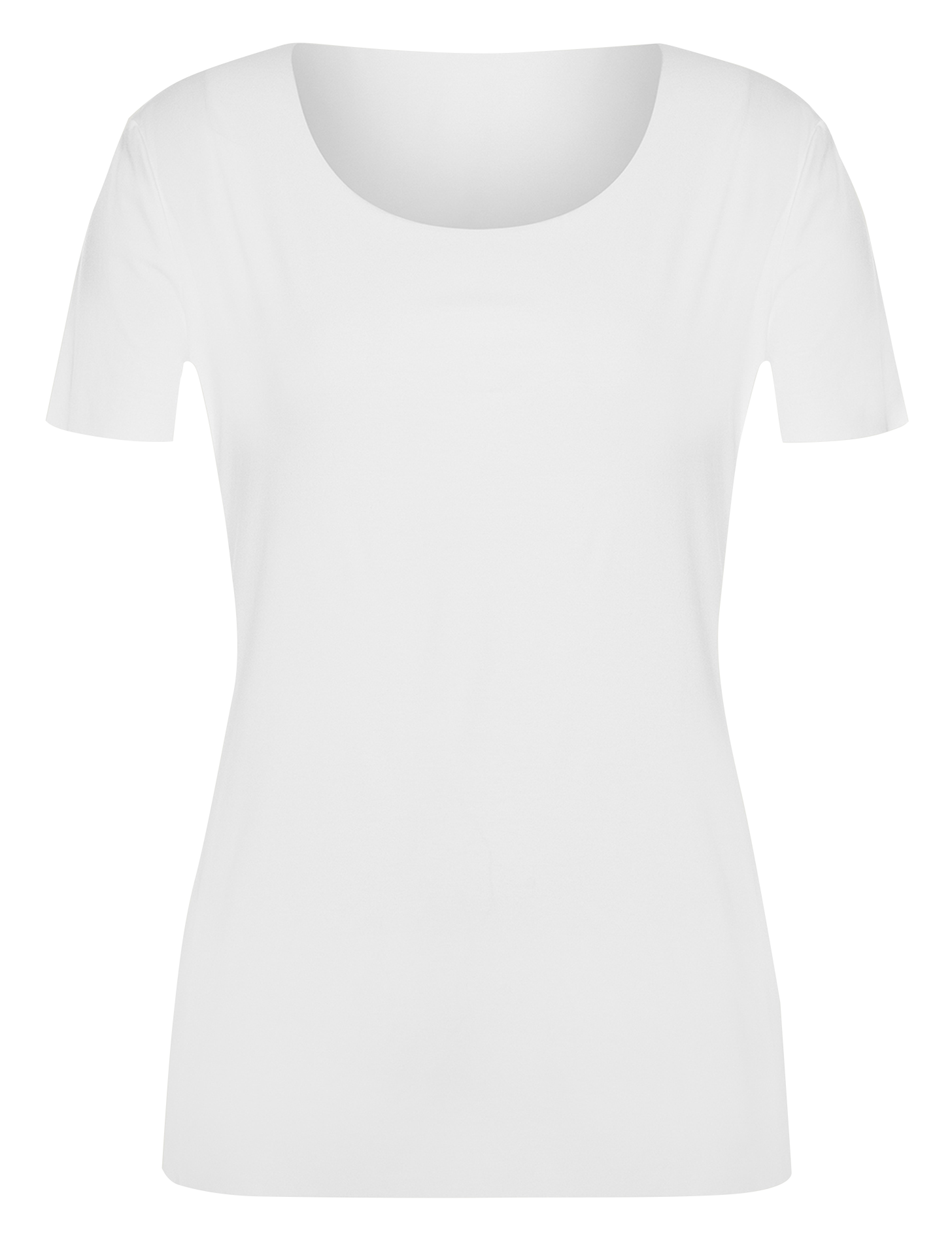 Gerade geschnittenes T-Shirt mit rundem Ausschnitt Weiss