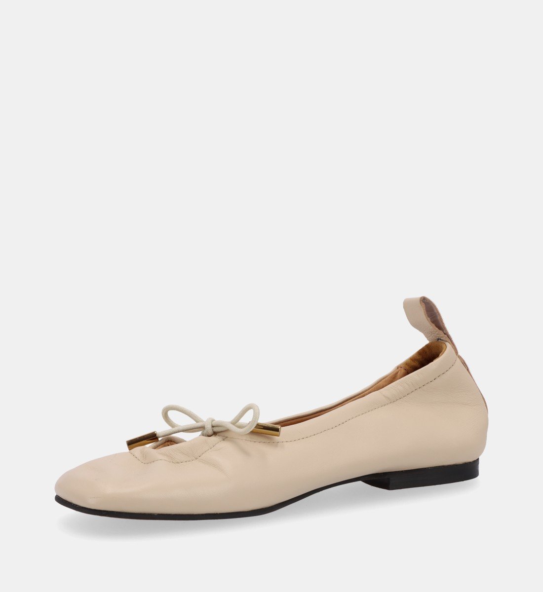 Elasticated leather ballerinas ALOHAS Beige
