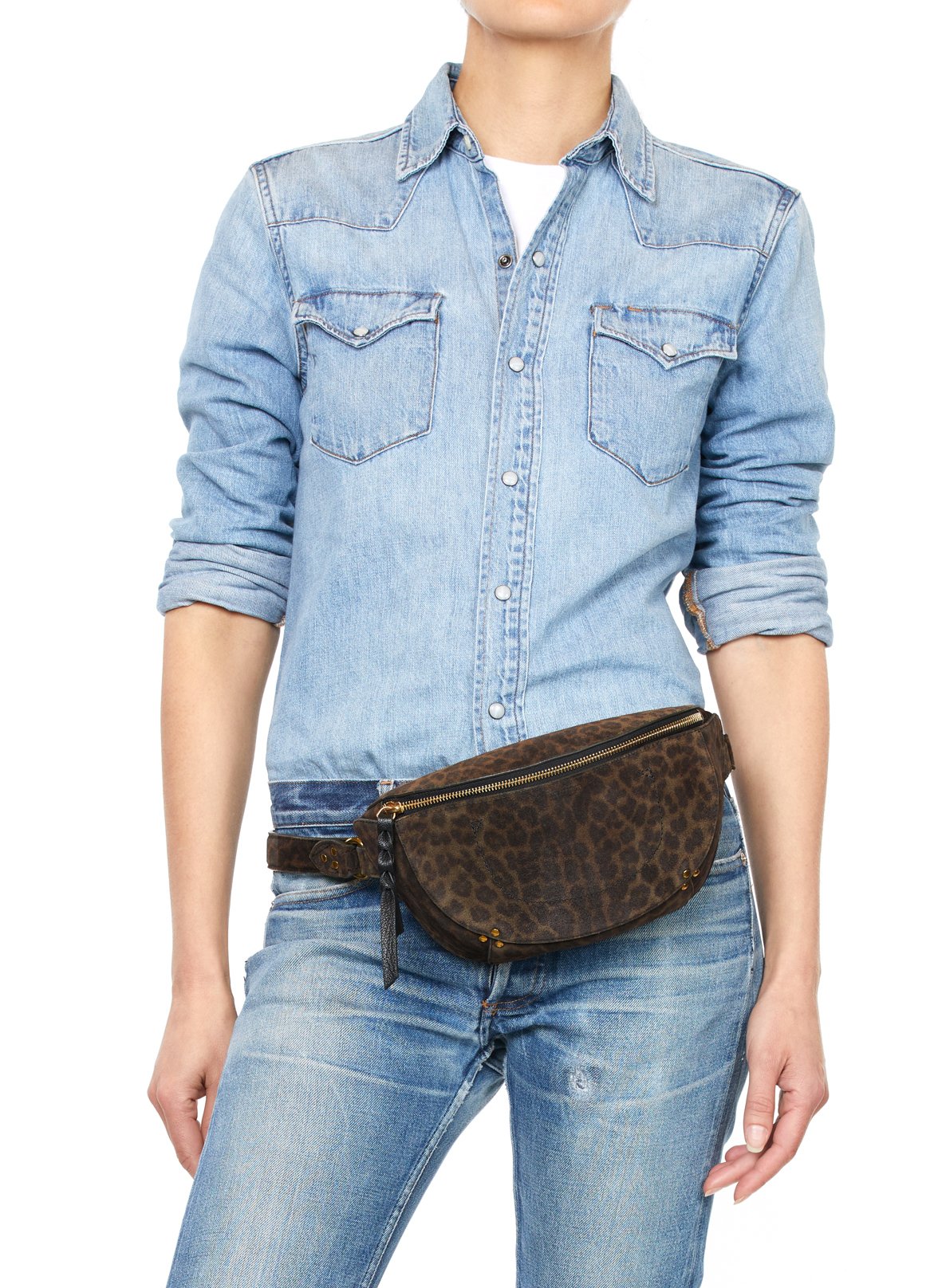 Printed suede waist bag JEROME DREYFUSS Khaki