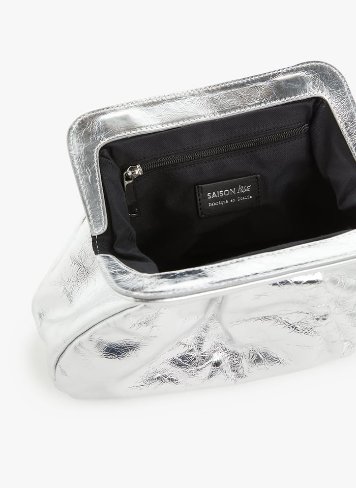 Pochette clearance métallisée argent