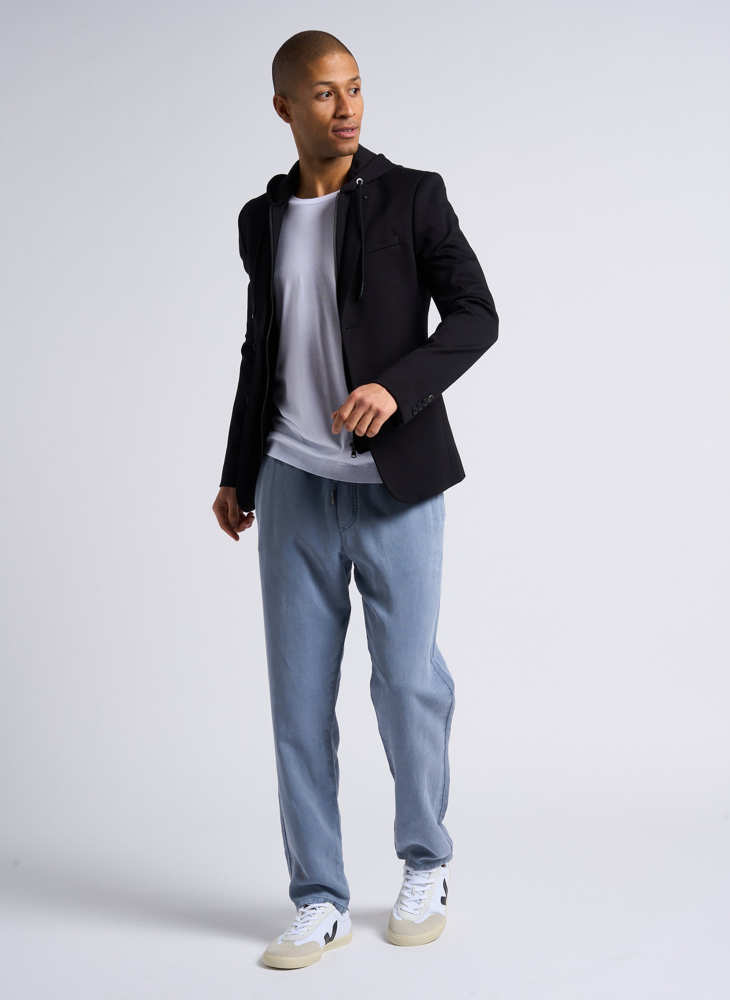 Classic-collar jacket with hood IKKS Black