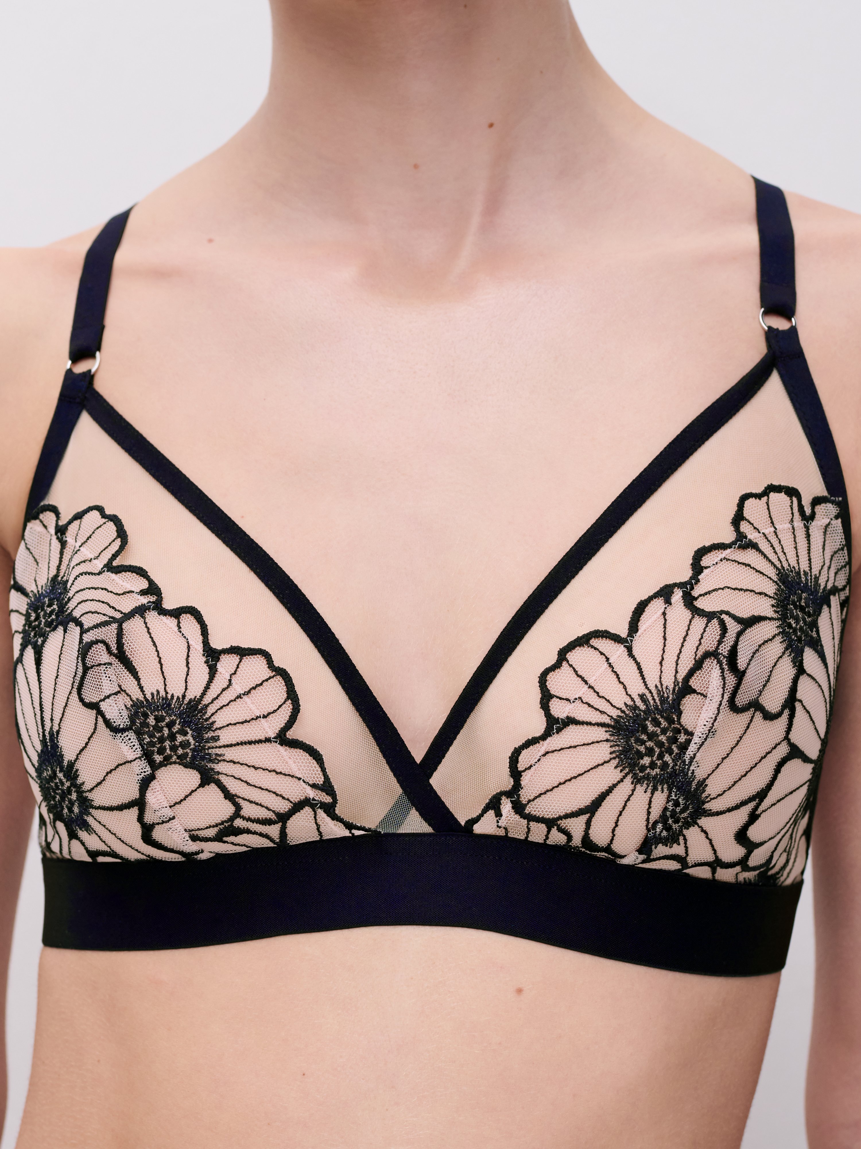 Triangle embroidery wireless bra CHANTELLE PULP Multicolored