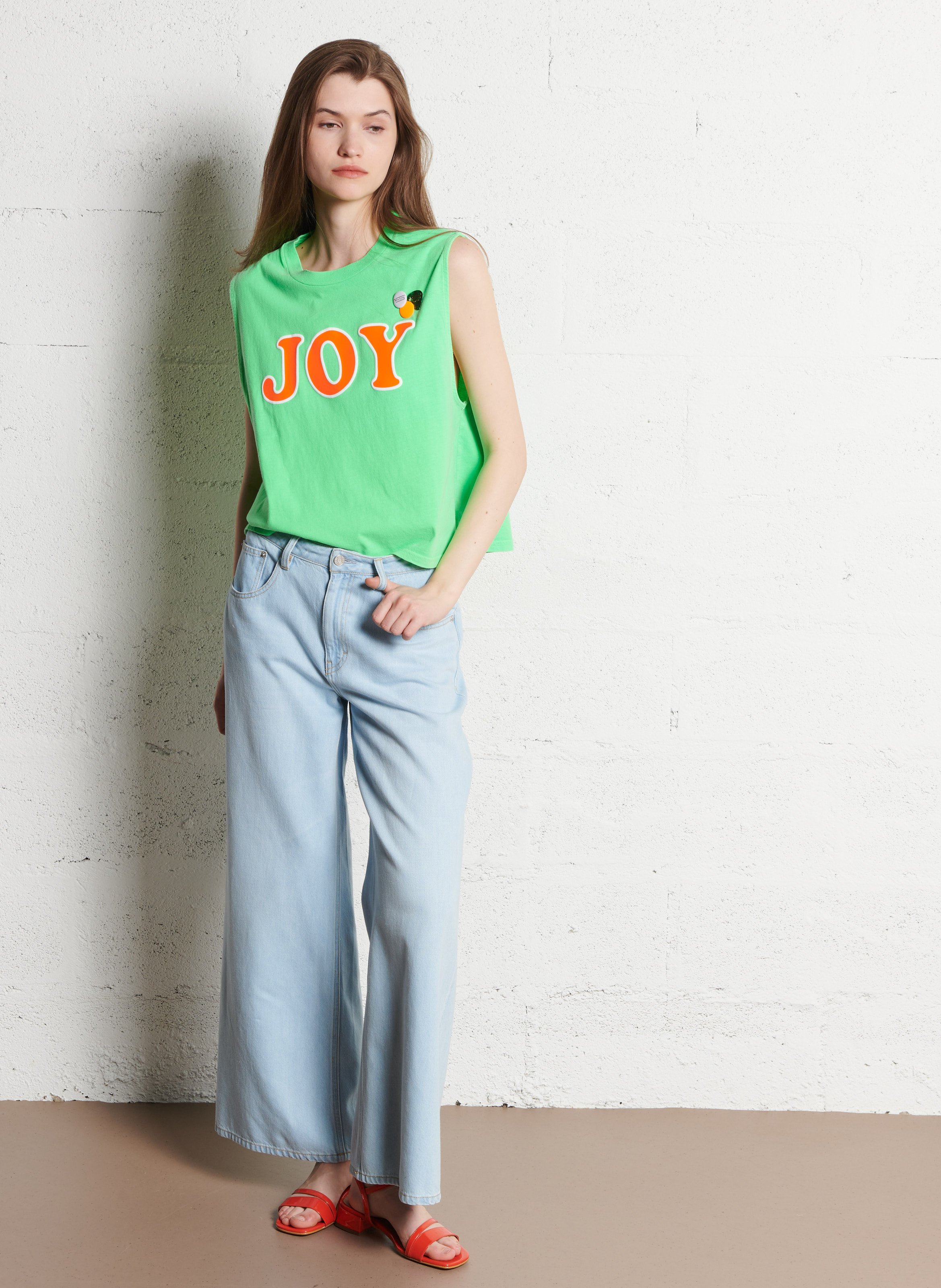 Round-neck cotton T-shirt NEWTONE Green