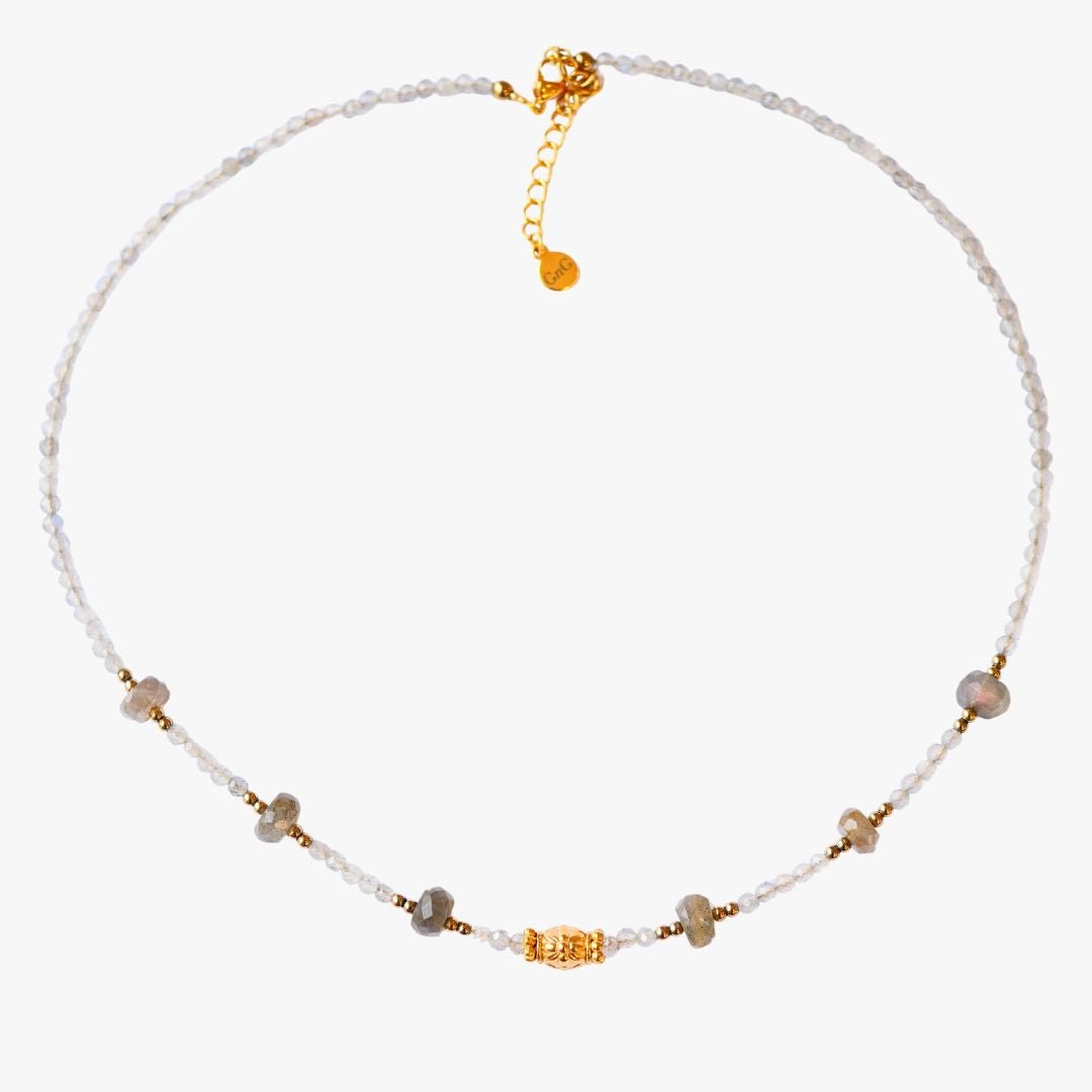 Labradorite necklace GINANDGER Grey