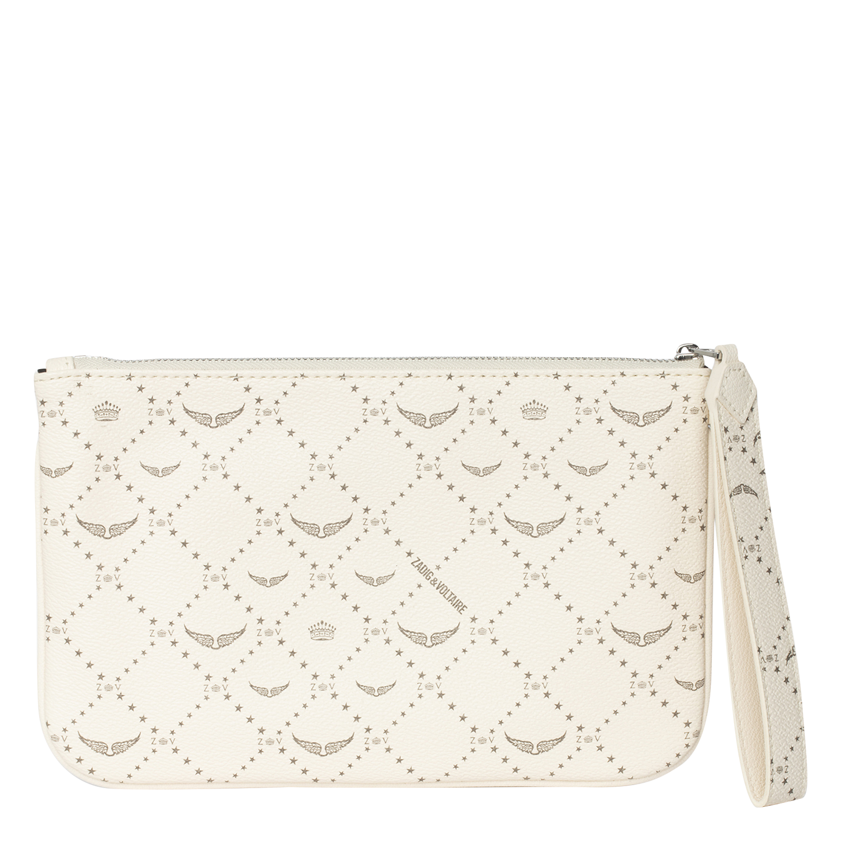 Pochette en toile monogramme ZADIG&VOLTAIRE Blanc
