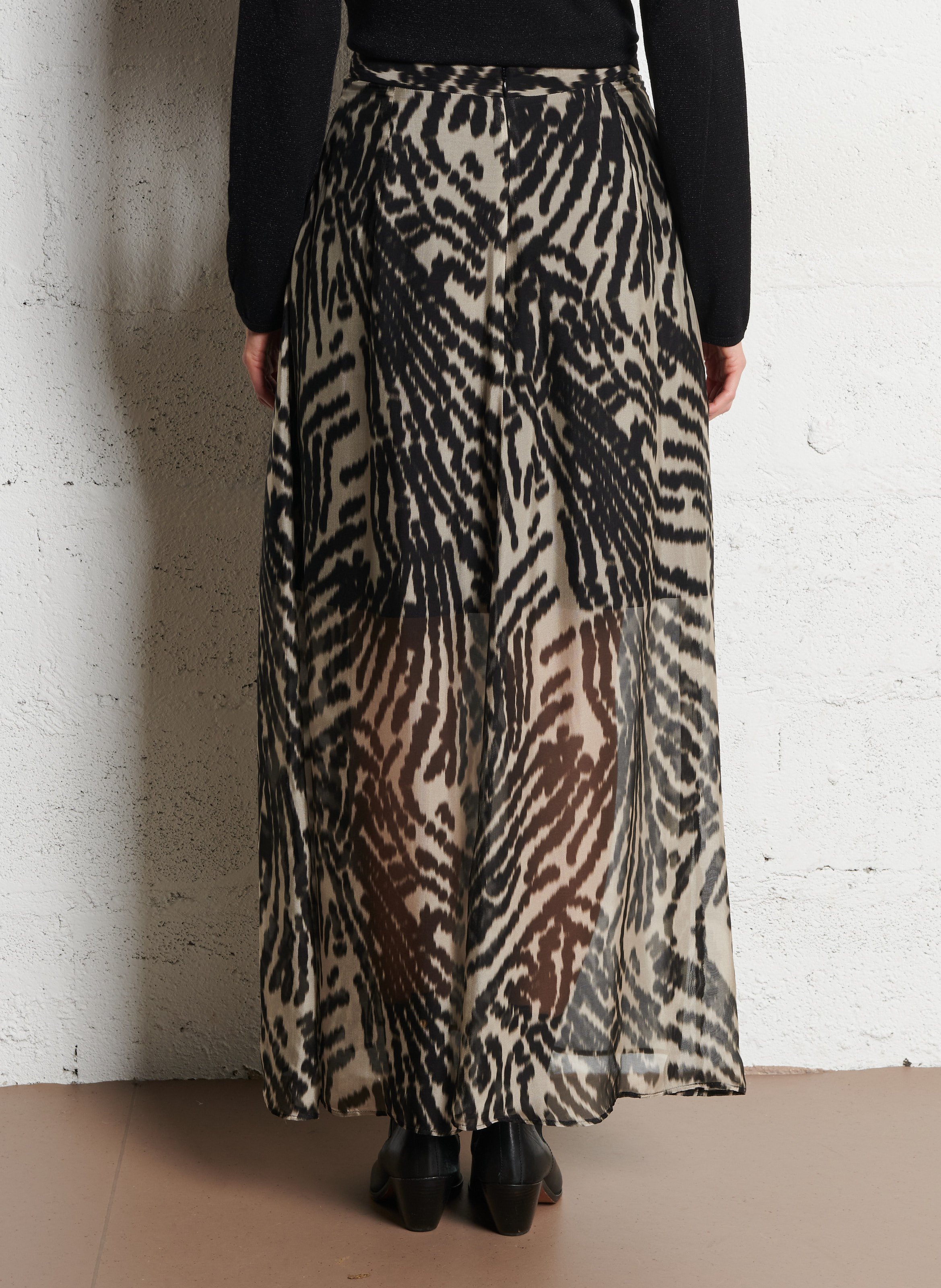 Long A-line skirt IKKS Black