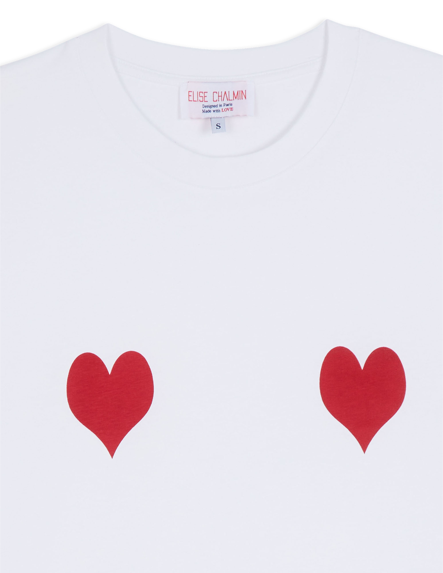 Printed straight cotton t-shirt ELISE CHALMIN White