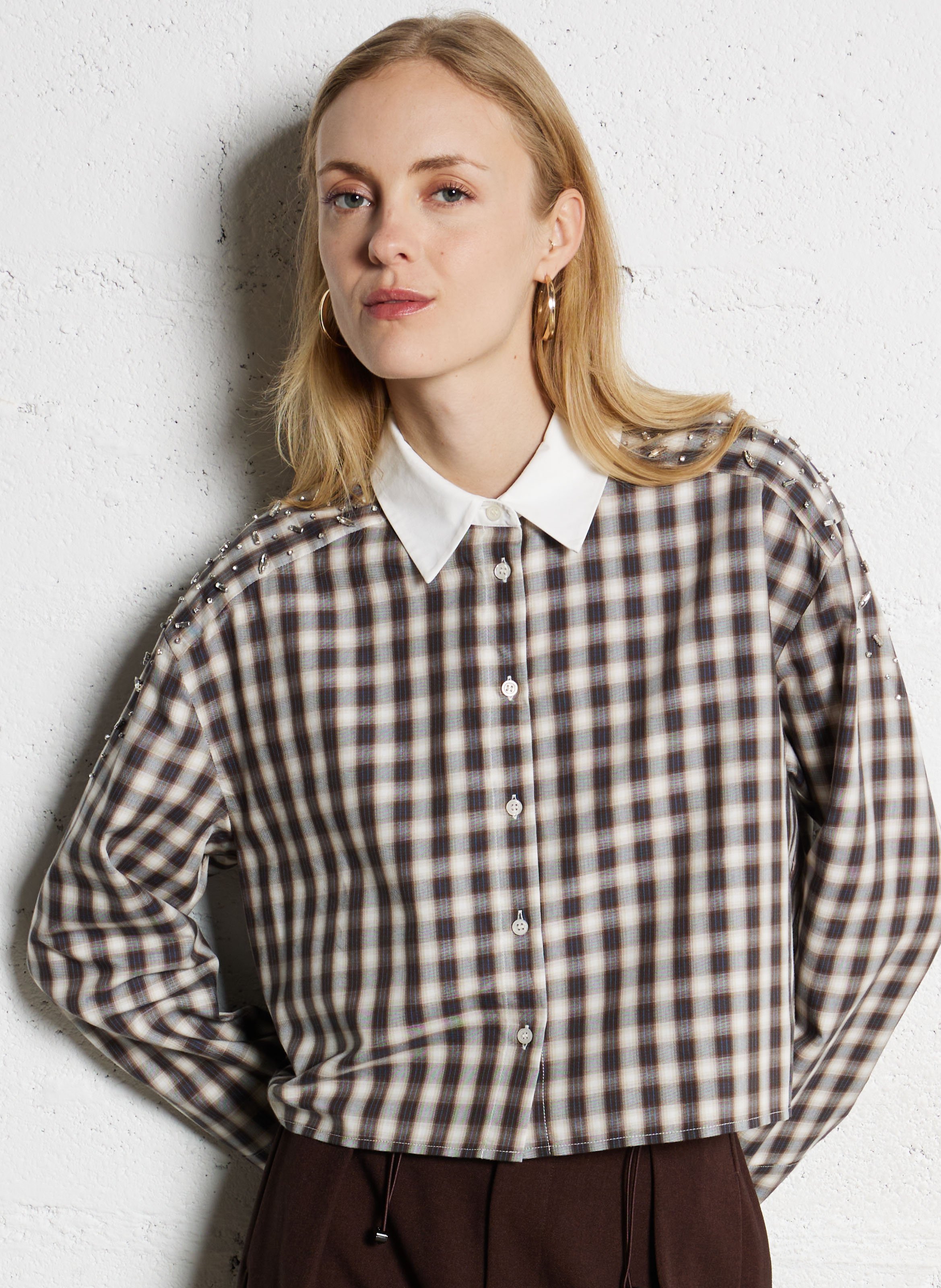 Checked shirt with classic collar SUNCOO