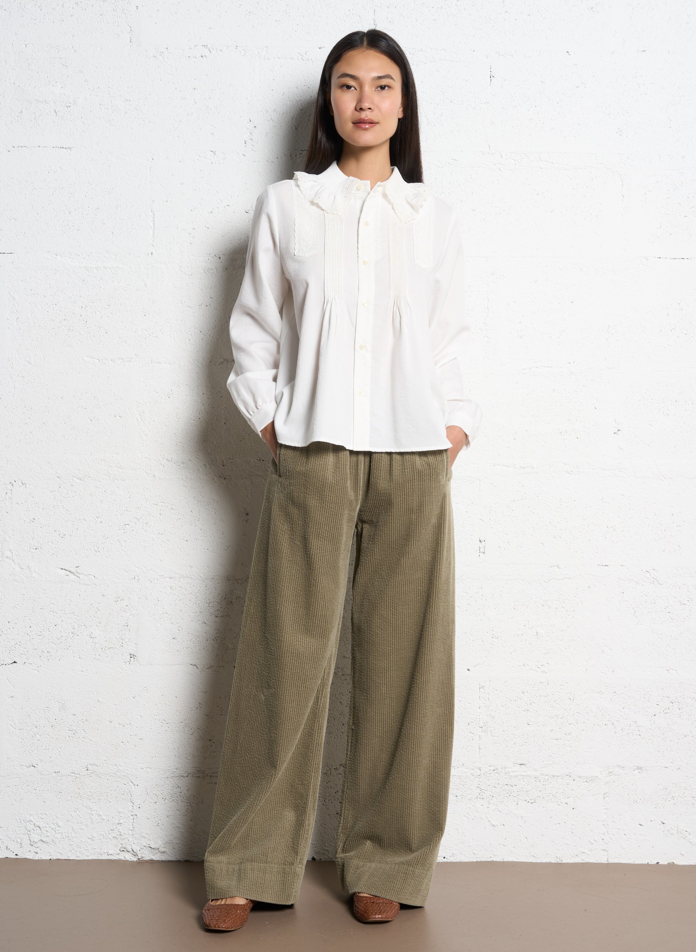 Chemise oversize brodée JC SOPHIE Blanc