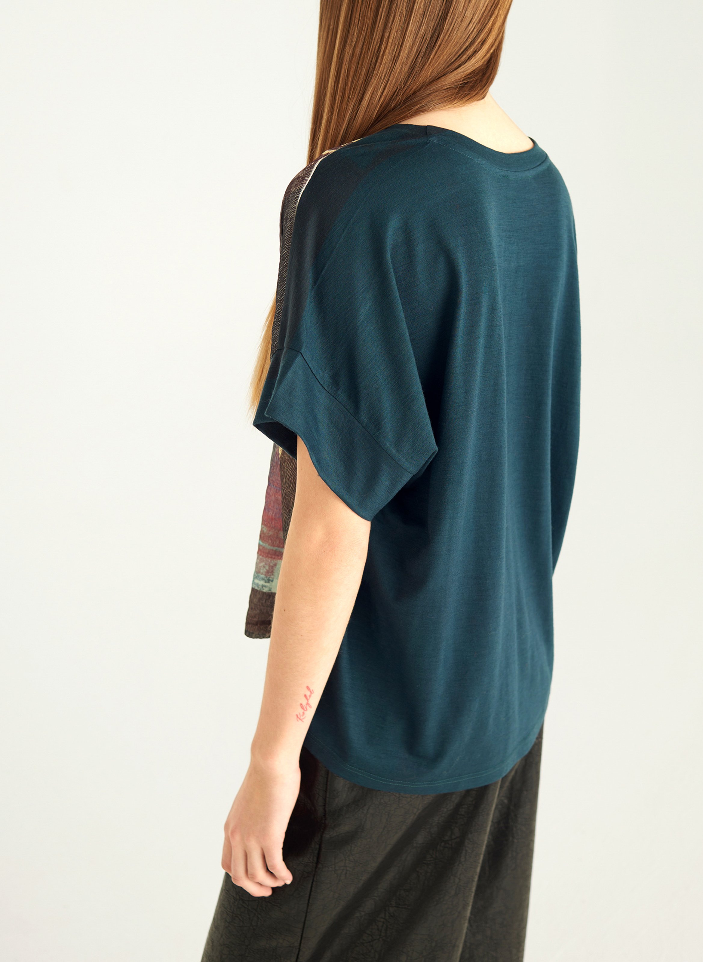 Tee-shirt col rond en laine COTELAC Vert