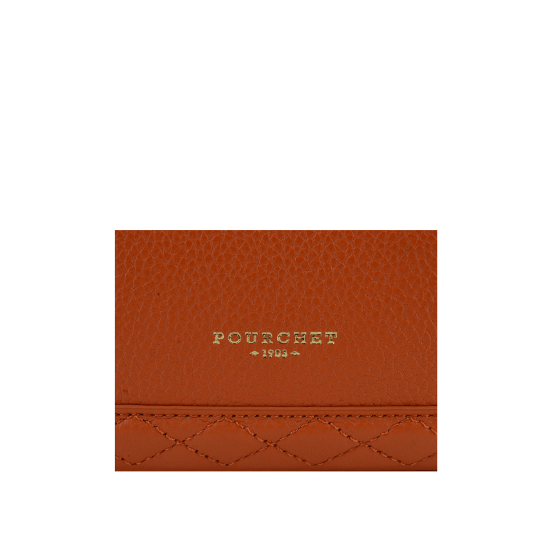 Satchel - cowhide leather POURCHET Orange