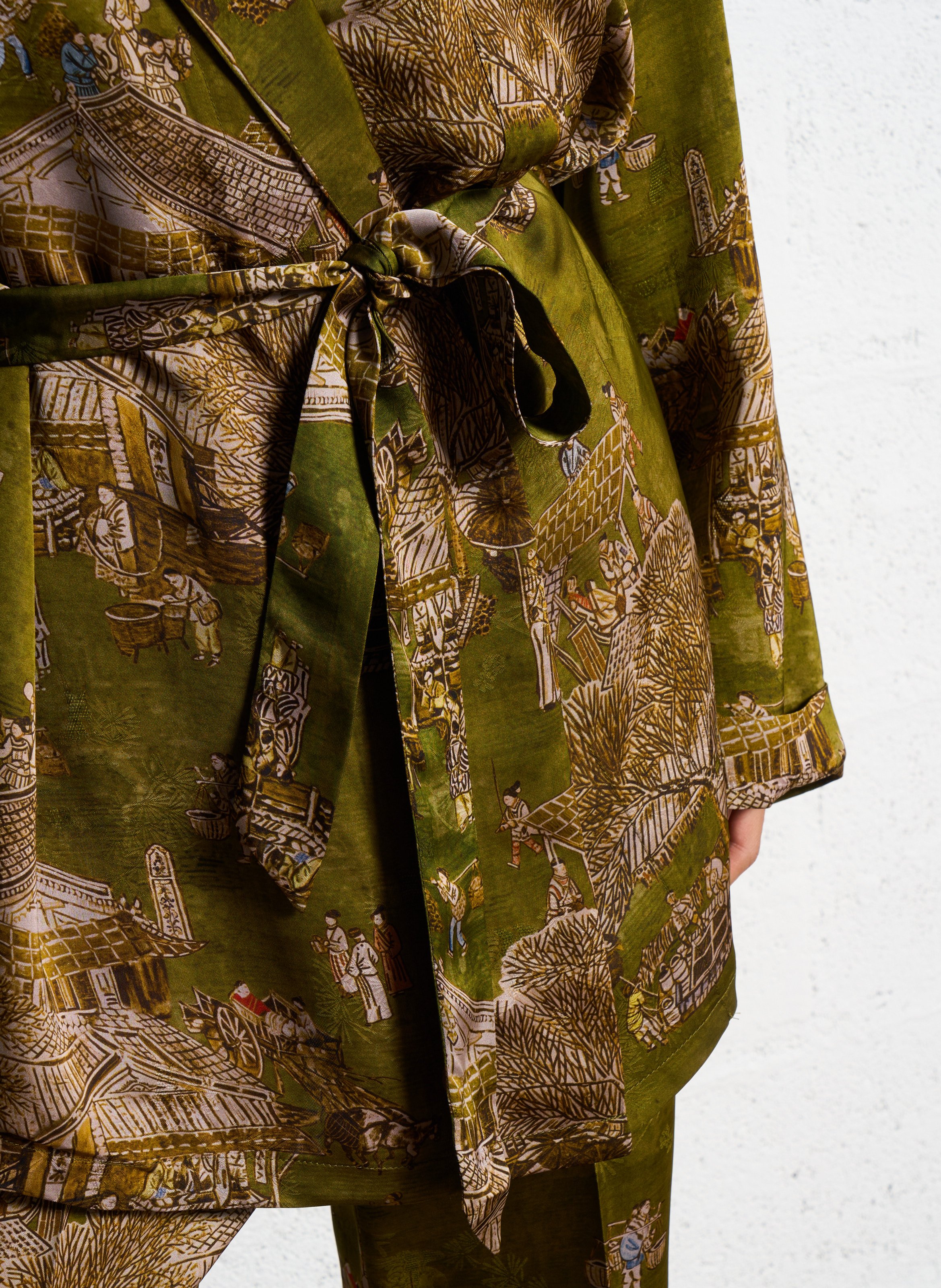 Veste kimono imprimée MES DEMOISELLES Vert