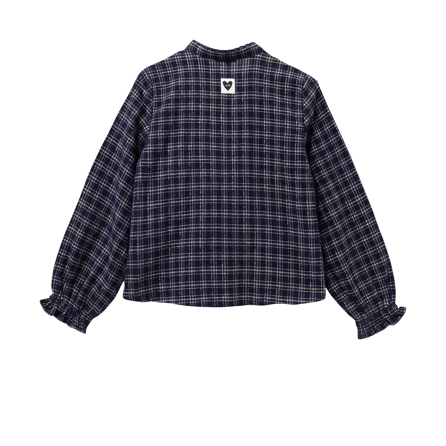 Chemise col rond à carreaux IKKS JUNIOR Bleu