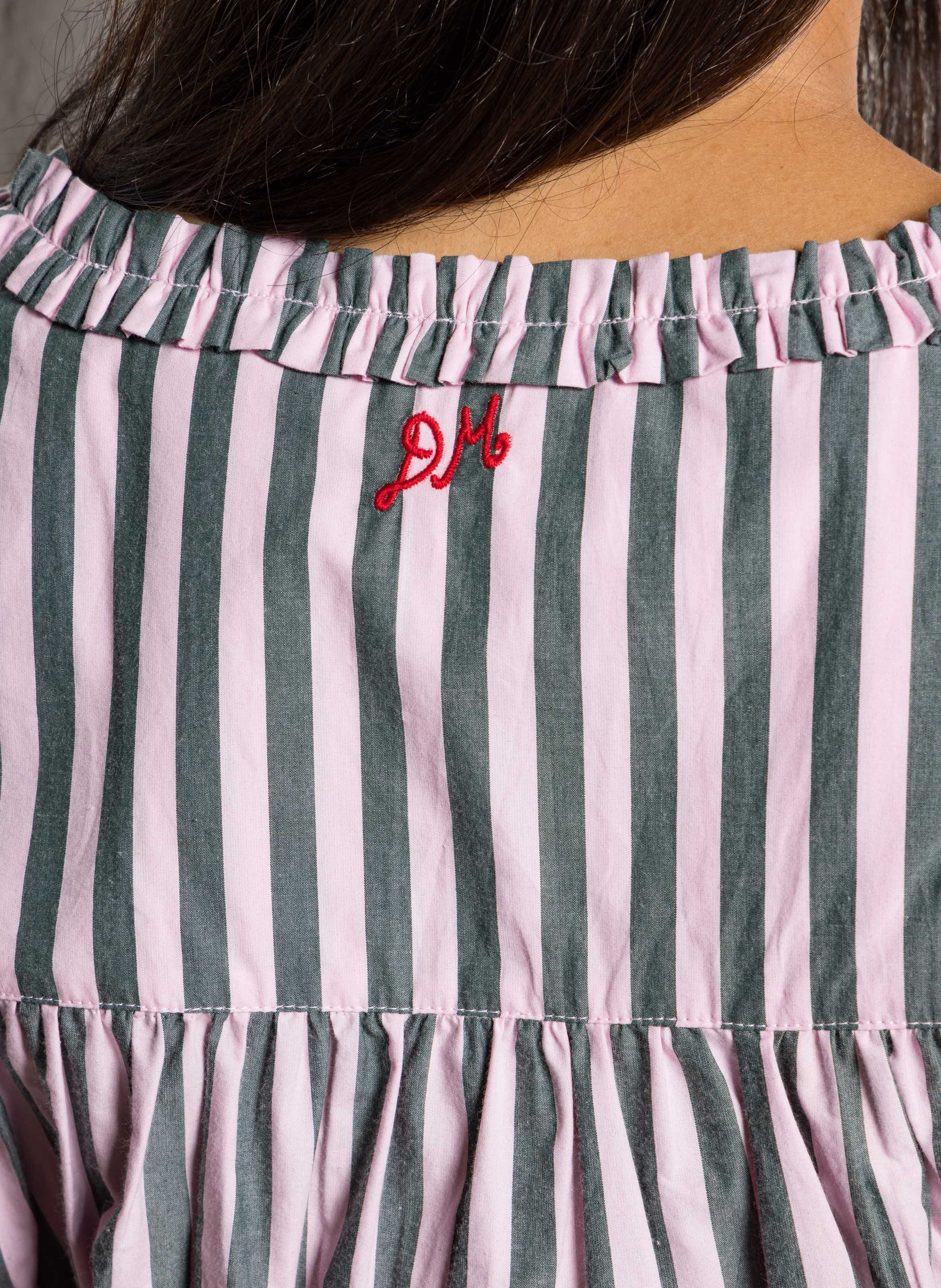 Blouse col carré rayée en coton bio DAMSON MADDER Multicolore