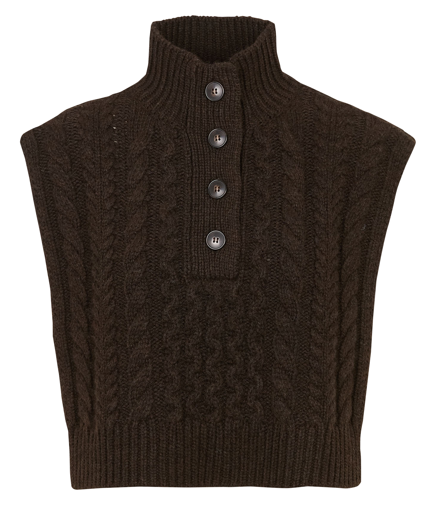Wool-blend detachable collar MAISON 123 Brown