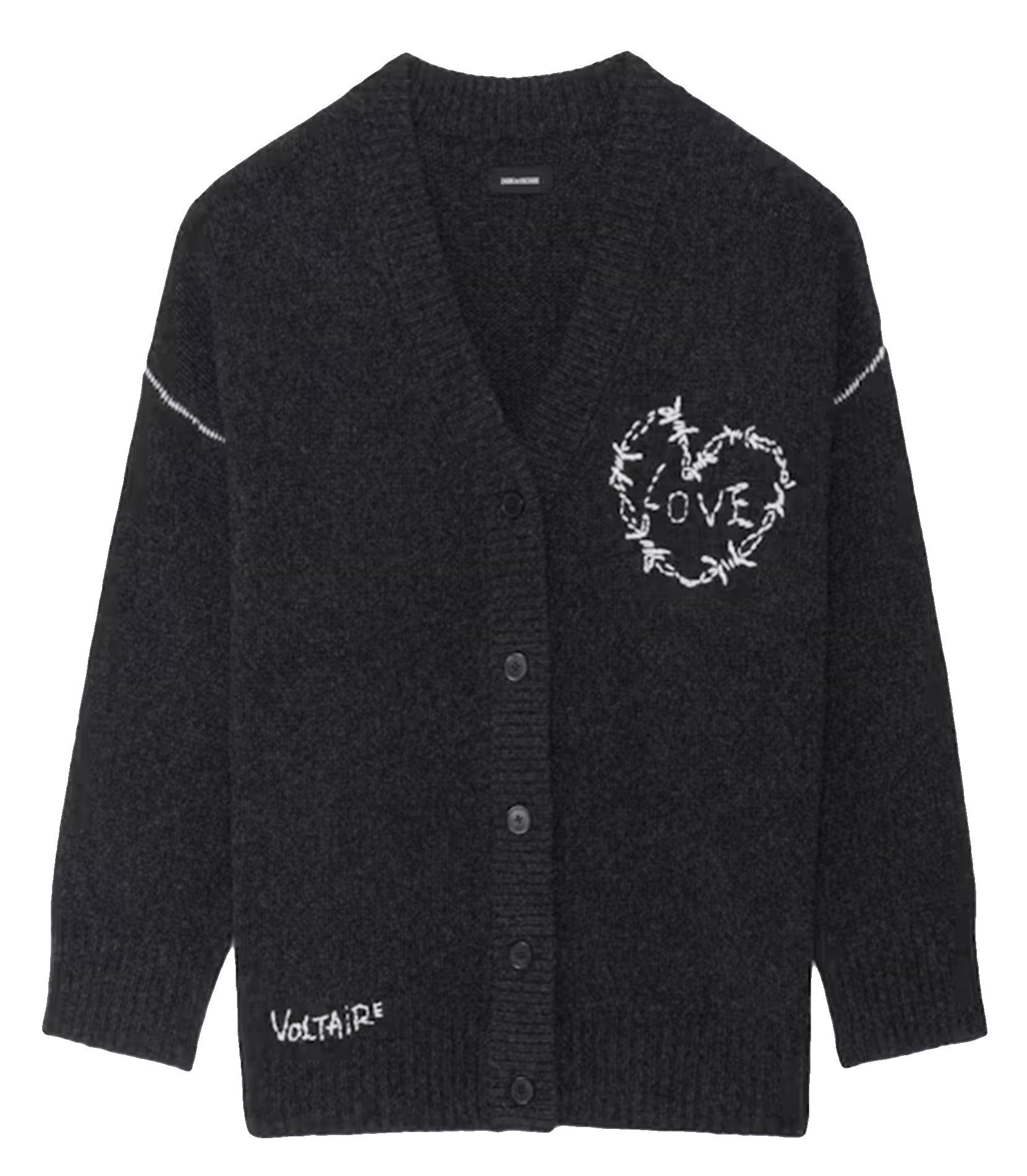 Gerader Woll-Cardigan ZADIG&VOLTAIRE Grau