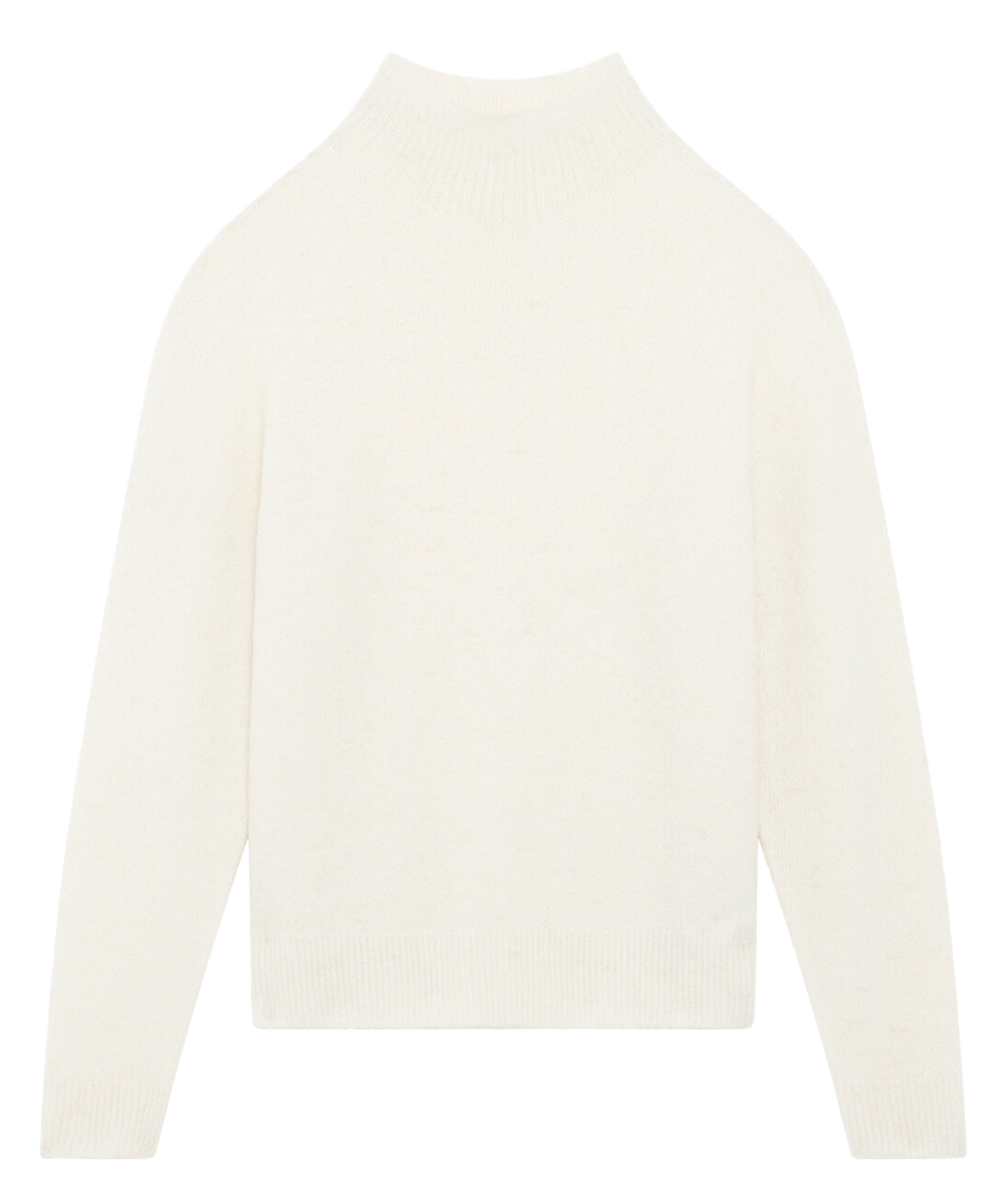 Straight high-neck knitted sweater CAROLL Beige