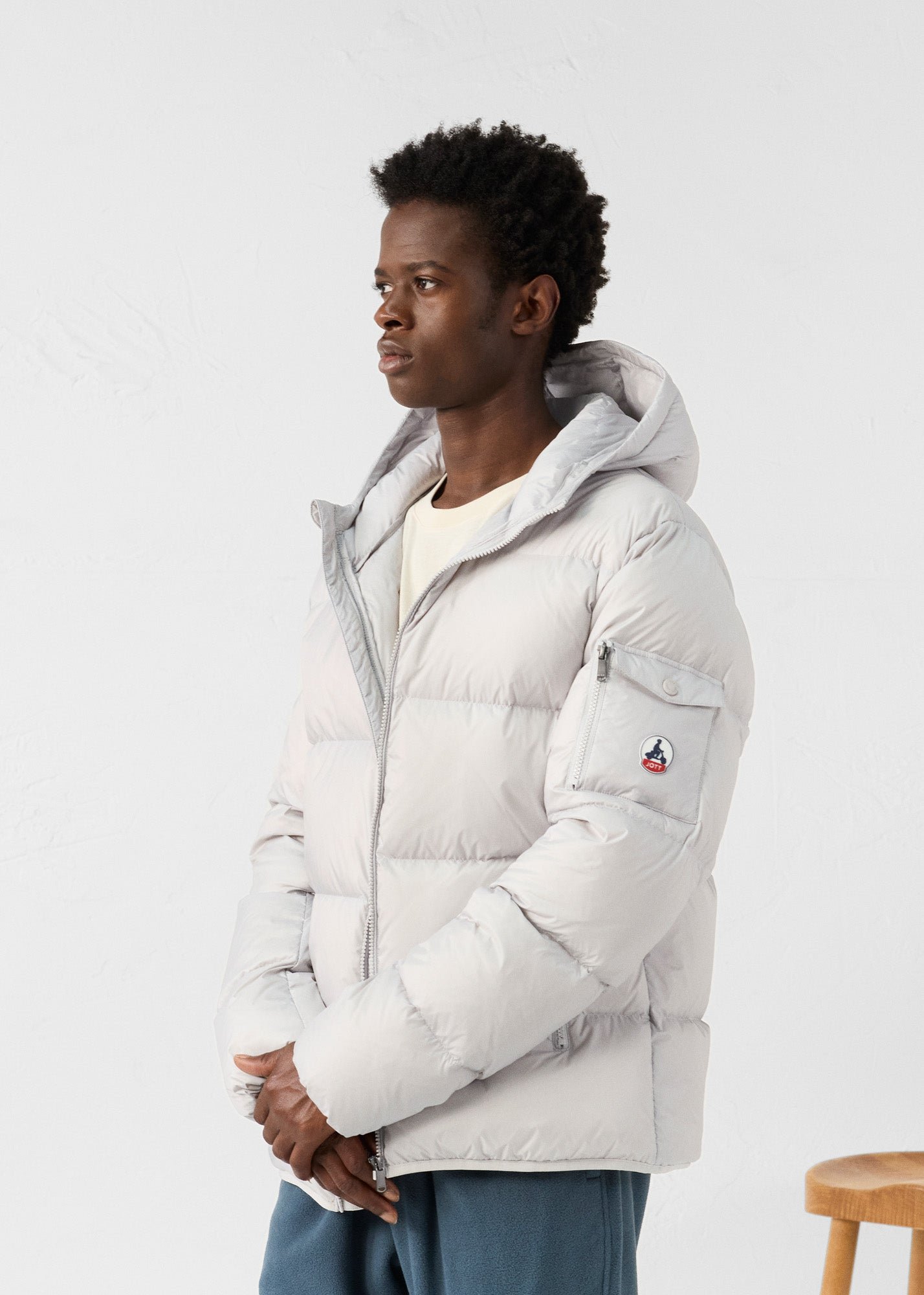 Java hooded puffer jacket for extreme cold JOTT Grey